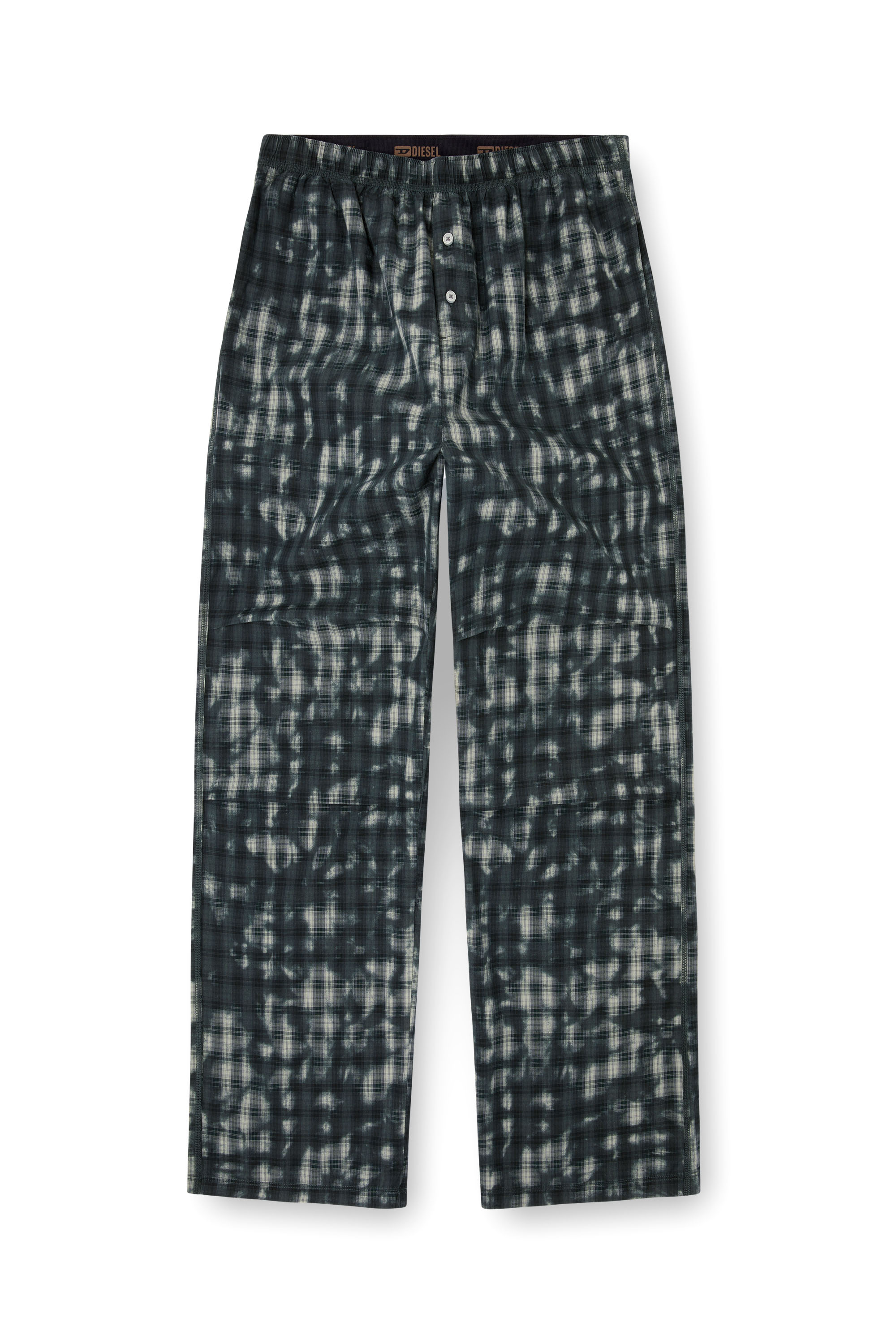 Diesel - VINCE-UTLT, Unisex Pyjamahose mit Karo-Print in Dunkelgrün - 6