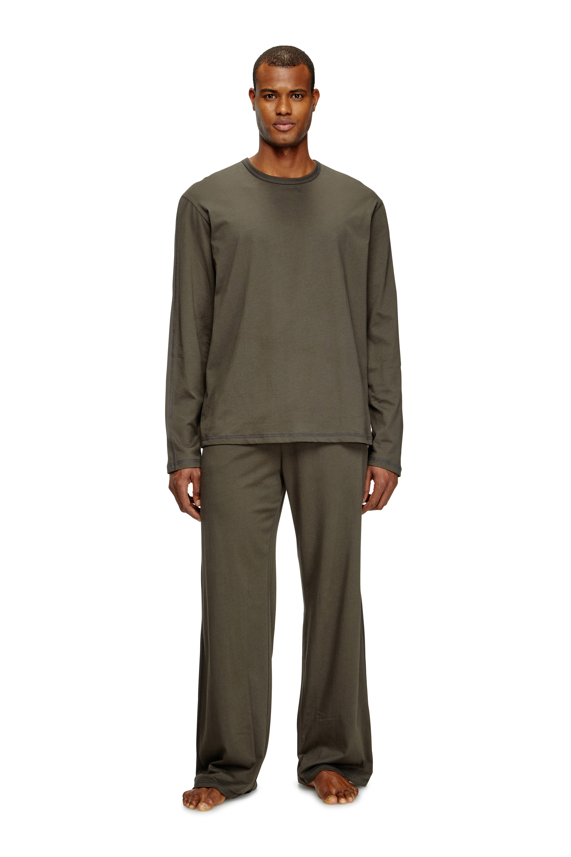 Diesel - SET-ADRIAN-UTLT, Herren Pyjamas aus Baumwolljersey in Braun - 1