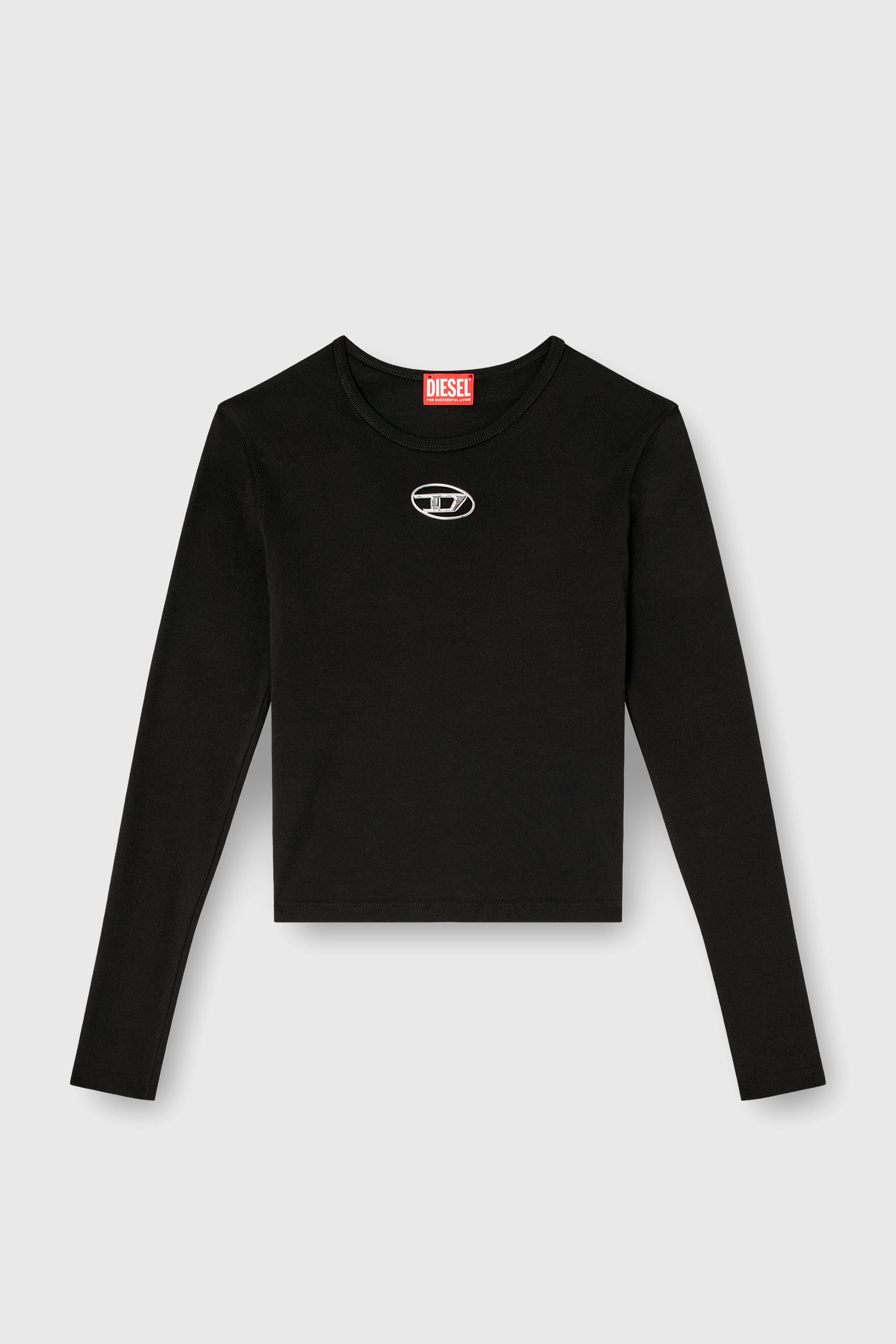 Diesel - T-UNCUTIE-LONG-LS-OD, Damen Langarm-Oberteil mit Oval D-Ausschnitt in Schwarz - 2