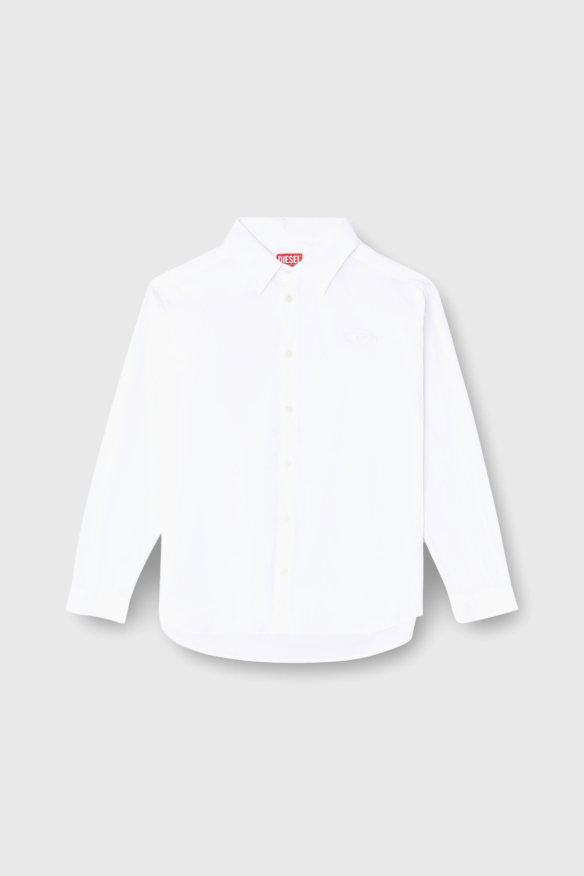 Diesel - S-SIMPLY-GSBH, Herren Stretch-Popeline-Hemd mit Stickerei in Wei&szlig; - 2