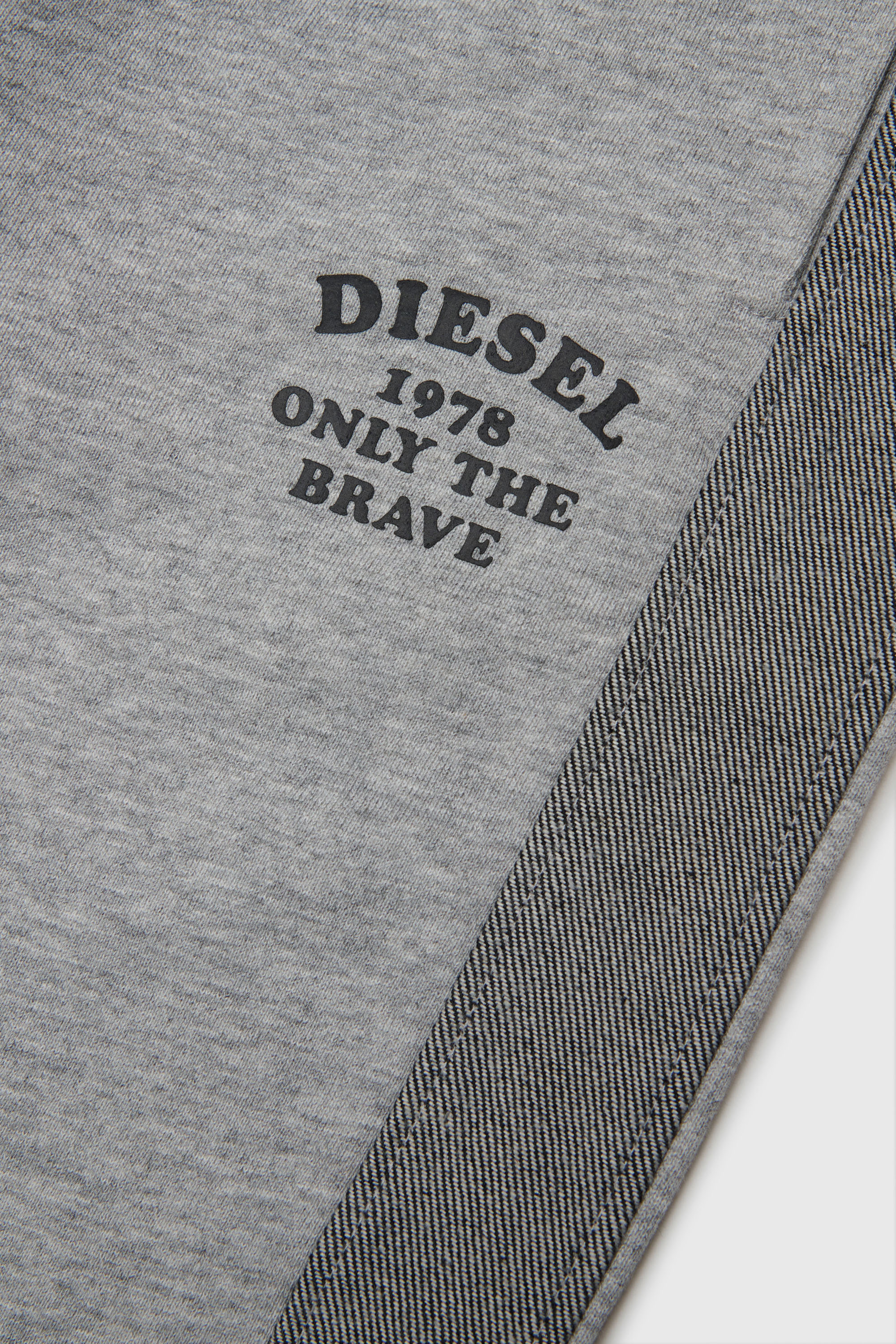 Diesel - PTEAN, Herren Sweatpants mit Denim-Seitenstreifen in Grau - 4