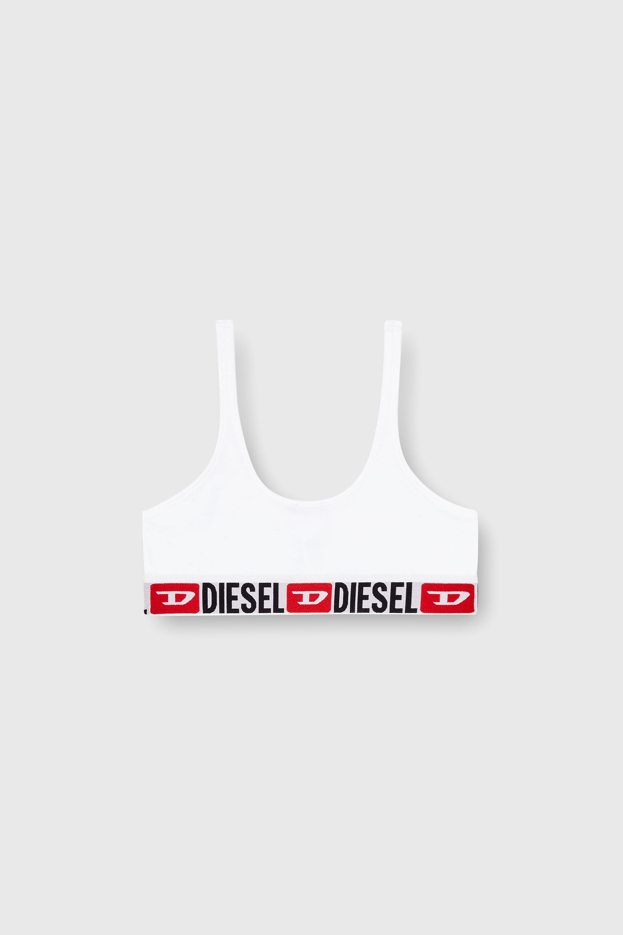Diesel - UFSB-ORIBA, Damen Bralette mit Logoband in Wei&szlig; - 2