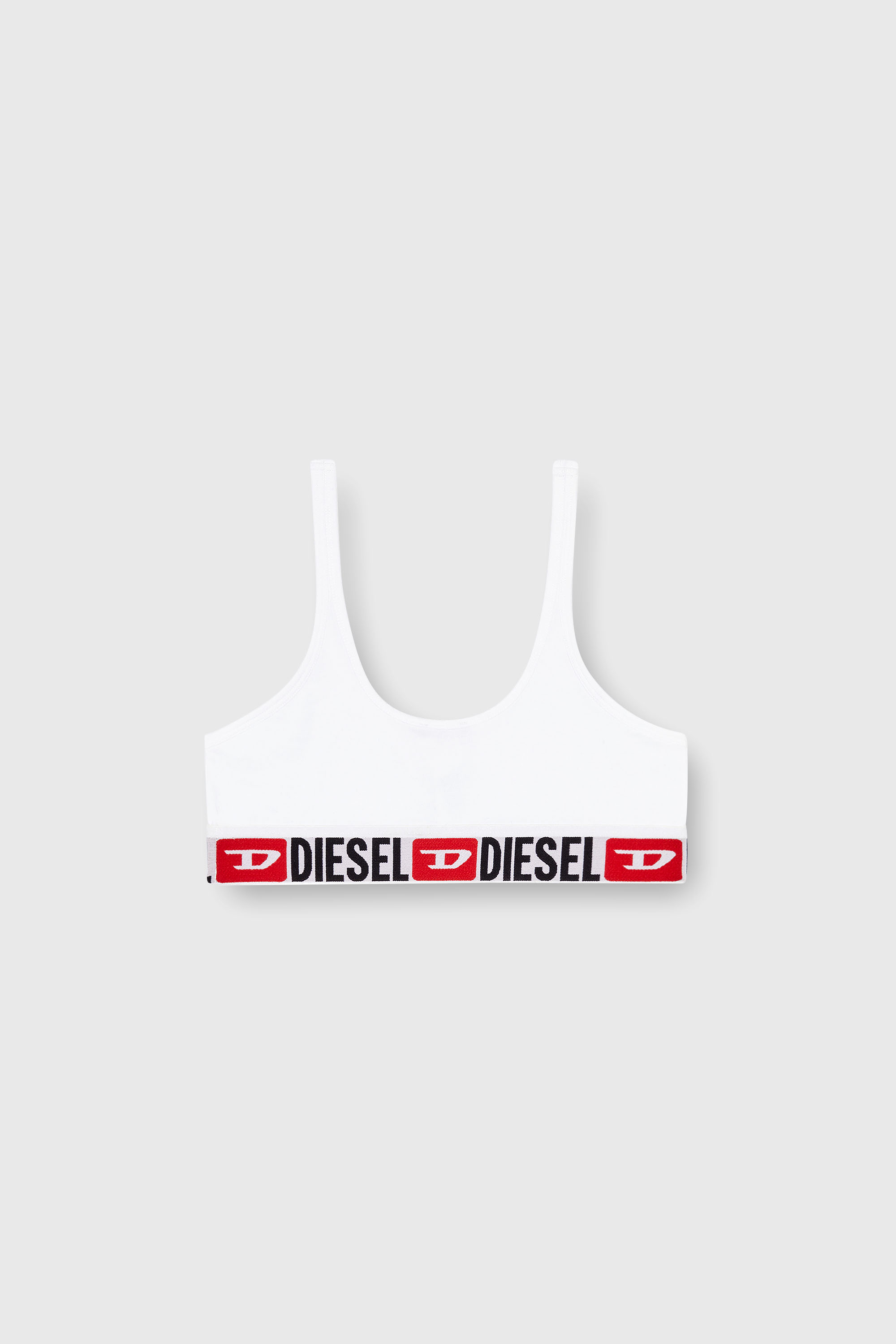 Diesel - UFSB-ORIBA, Damen Bralette mit Logoband in Wei&szlig; - 2