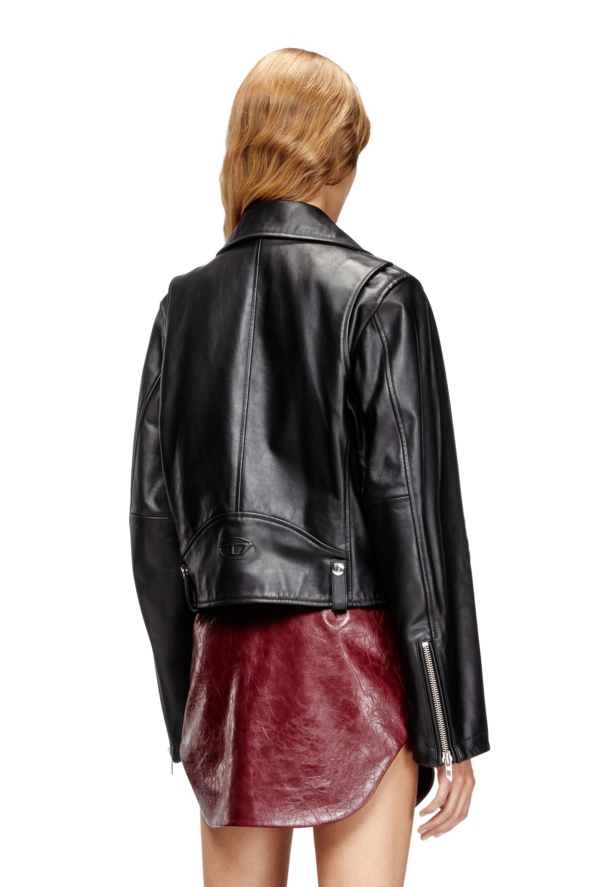 Diesel - L-UNATIC, Damen Bikerjacke aus gewachstem Leder in null - 4