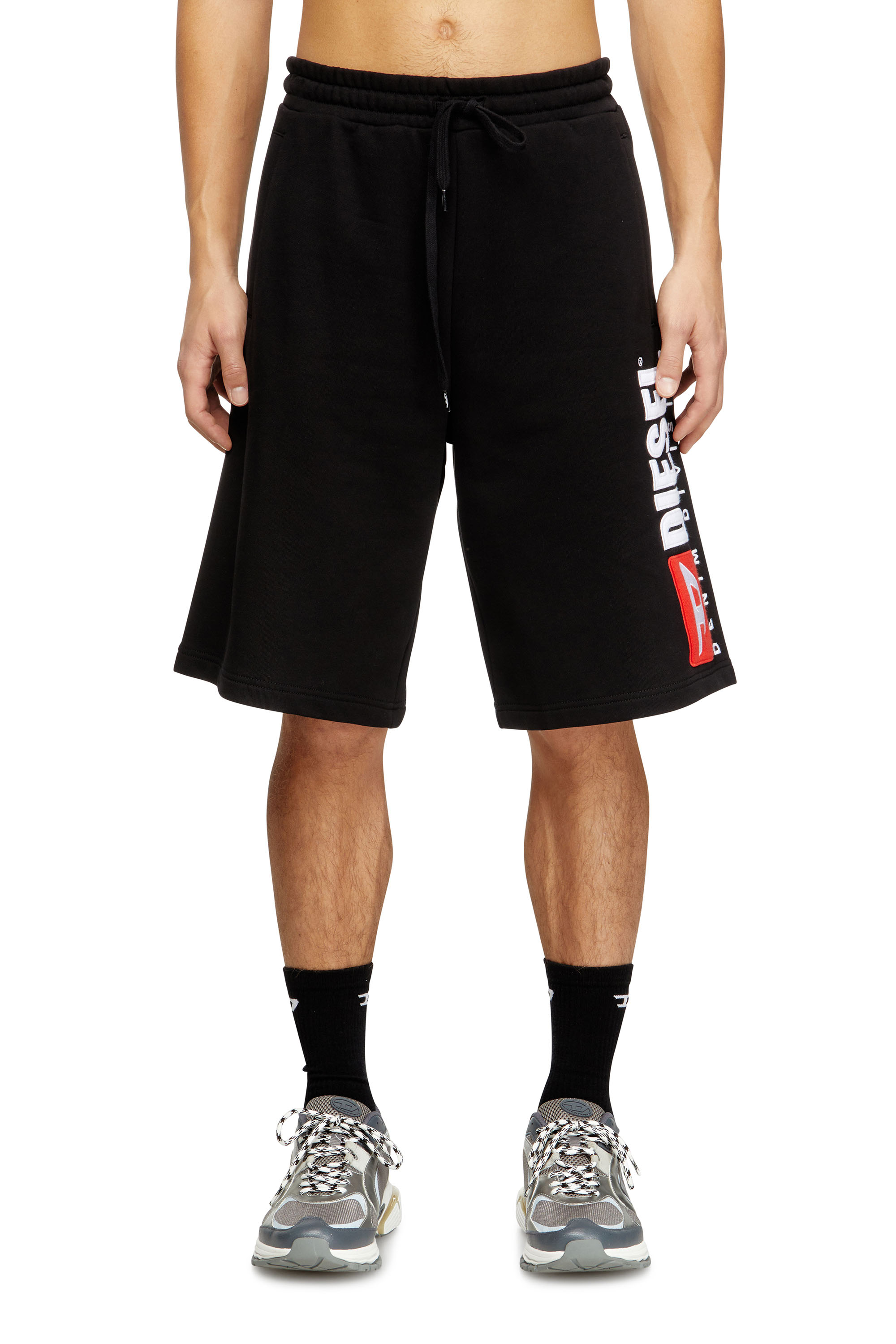 Diesel - P-CROW-DIV, Man's Fleece shorts with maxi logo patch in null - 1