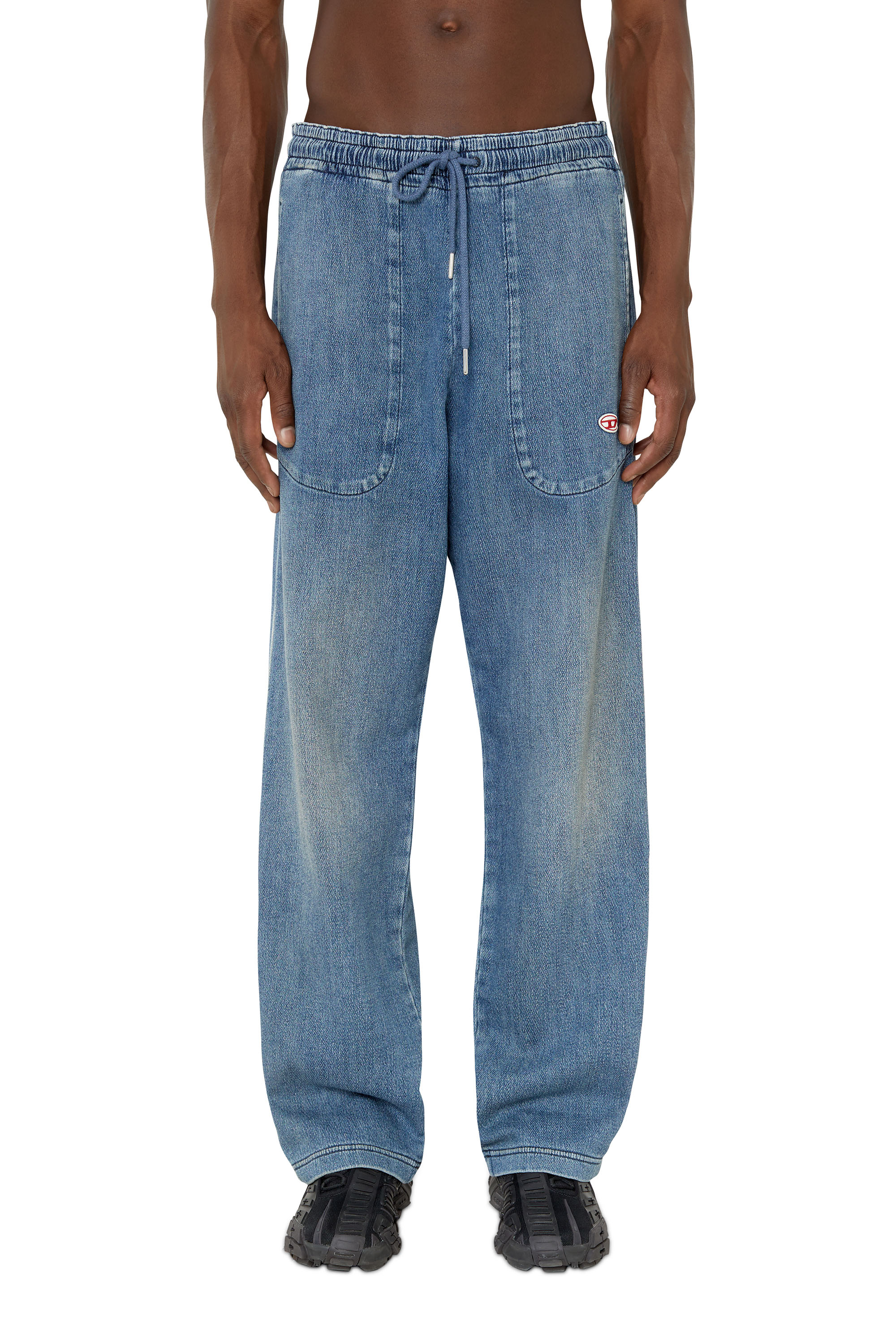 Diesel - D-Martians Track Denim 09E29 Straight, Mittelblau - Image 1