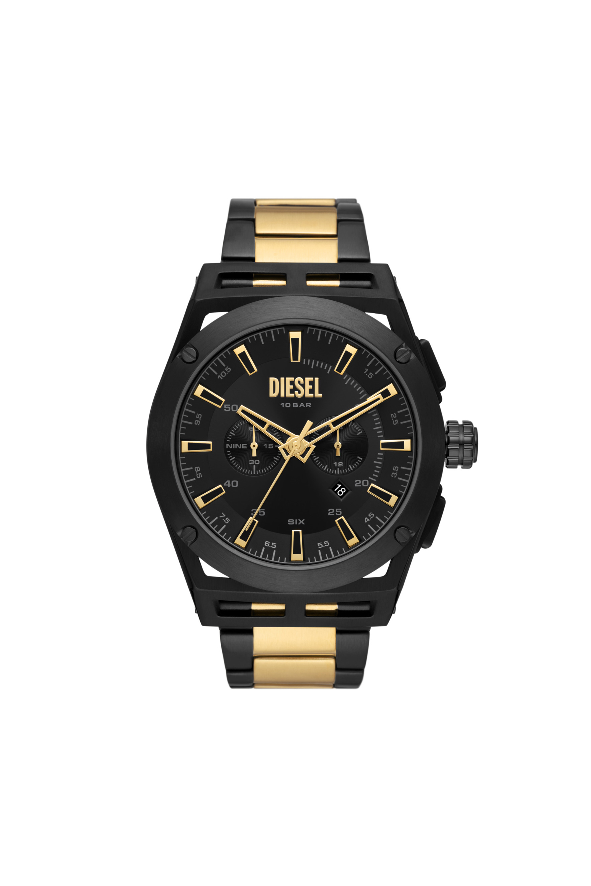 Diesel - DZ4612, Herren Timeframe Chronograph aus Edelstahl in Schwarz/Gold - 1