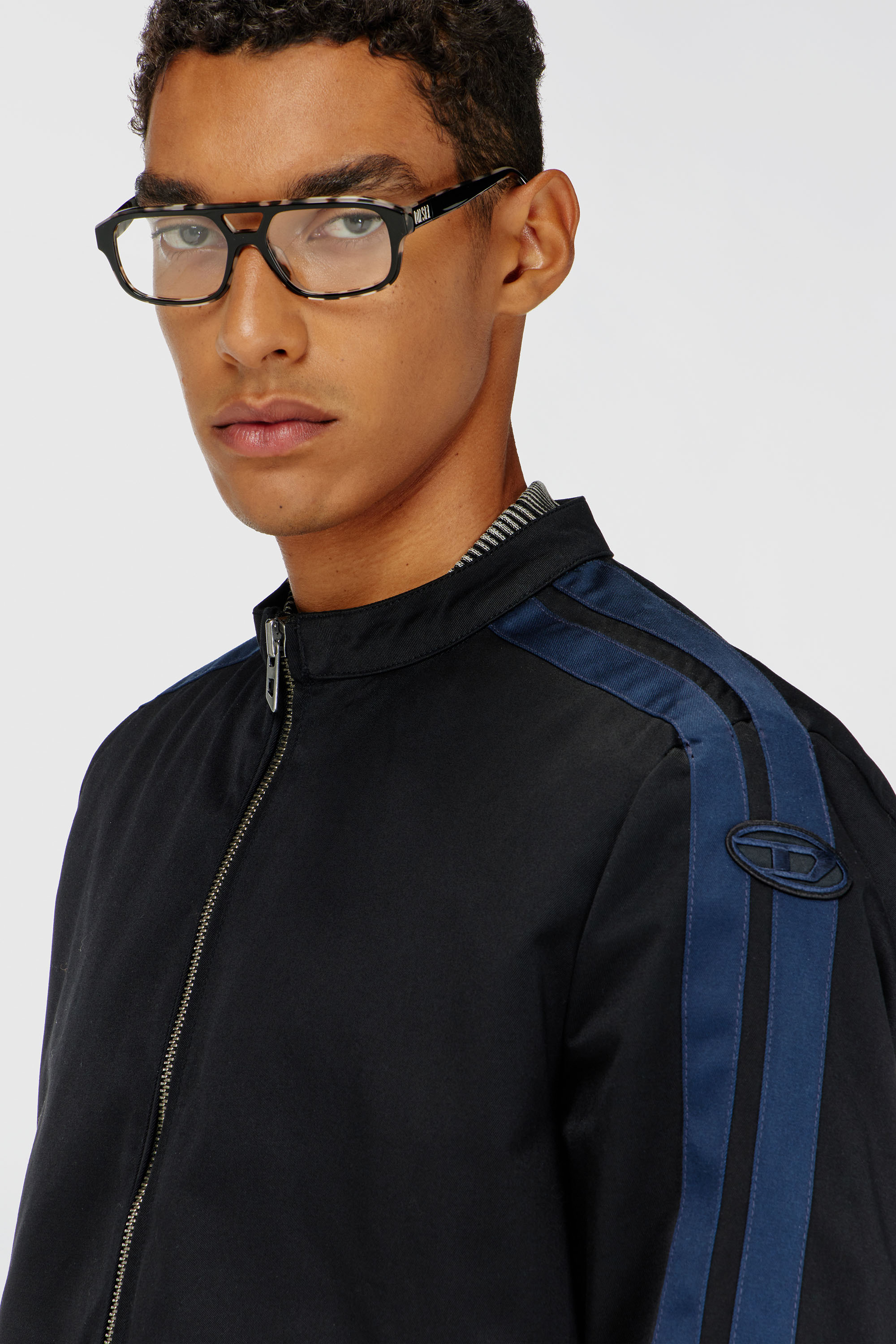 Diesel - J-NAEL, Herren Sportliche Bikerjacke aus technischer Baumwollmischung in Blau/Schwarz - 5