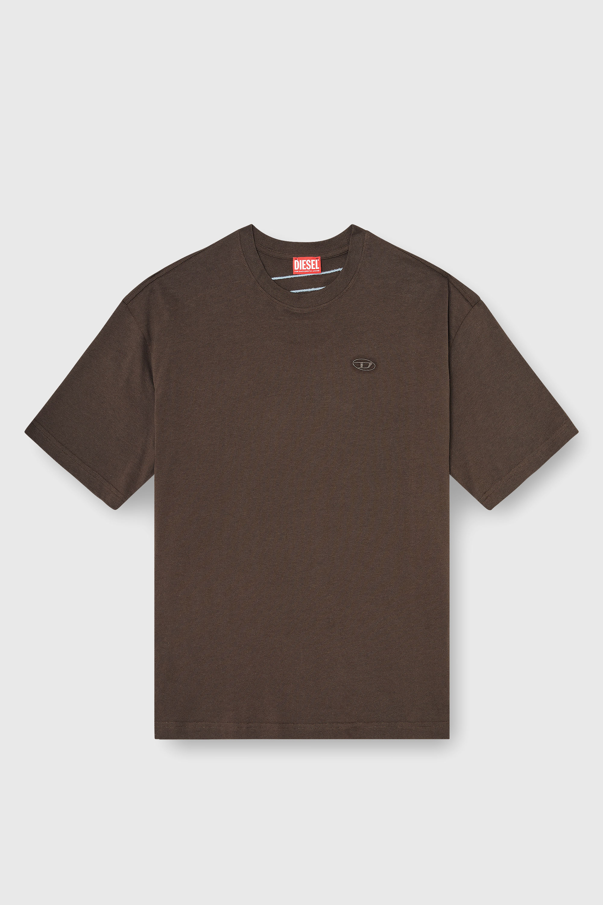 Diesel - T-BOGGY-MEGOVAL-D, Herren T-Shirt mit gro&szlig;er Oval D-Stickerei in Braun - 2