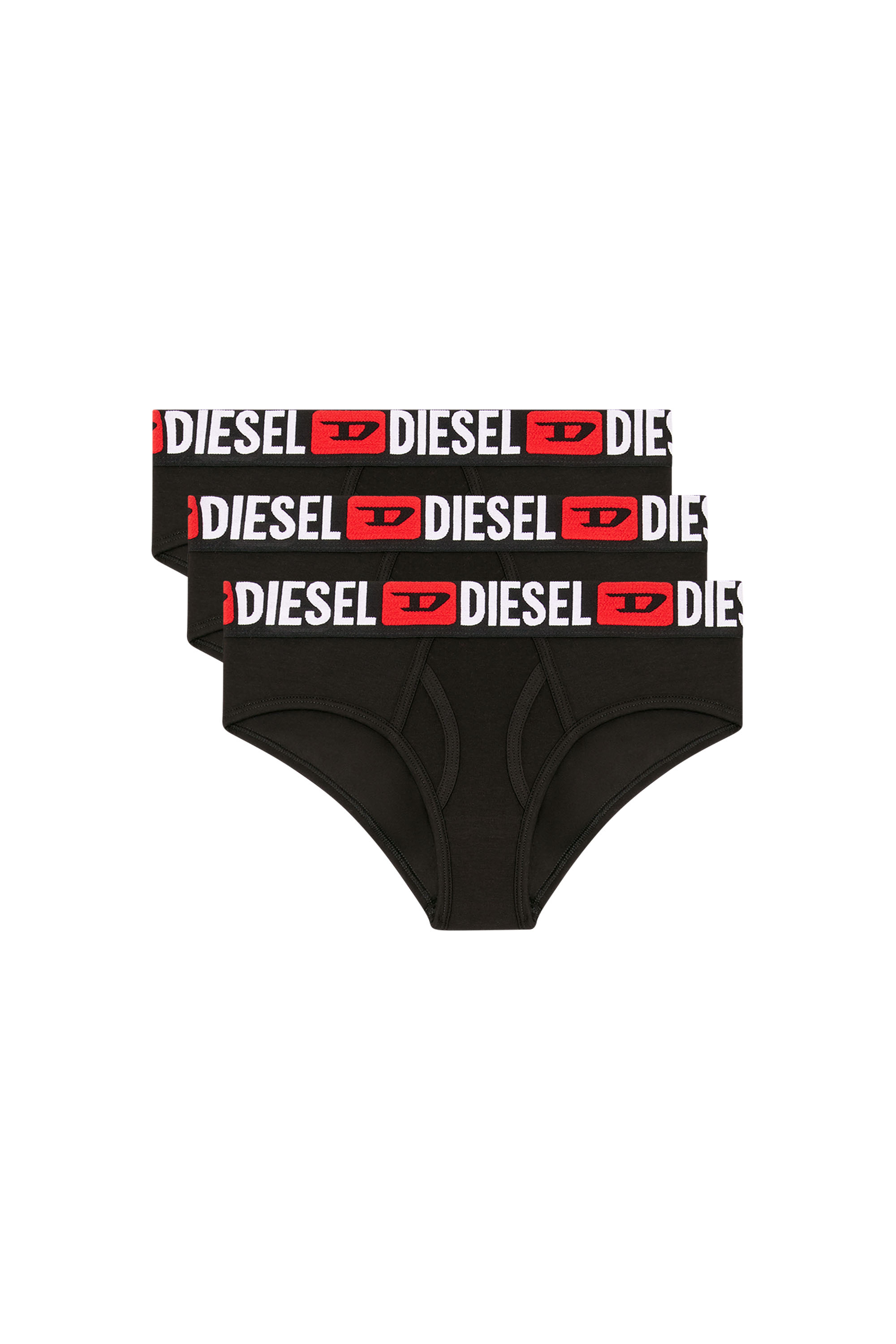 Diesel - OXY-D-CORE-3PACK, Damen Slips mit Maxilogo-Bund im Dreierpack in Schwarz - 1