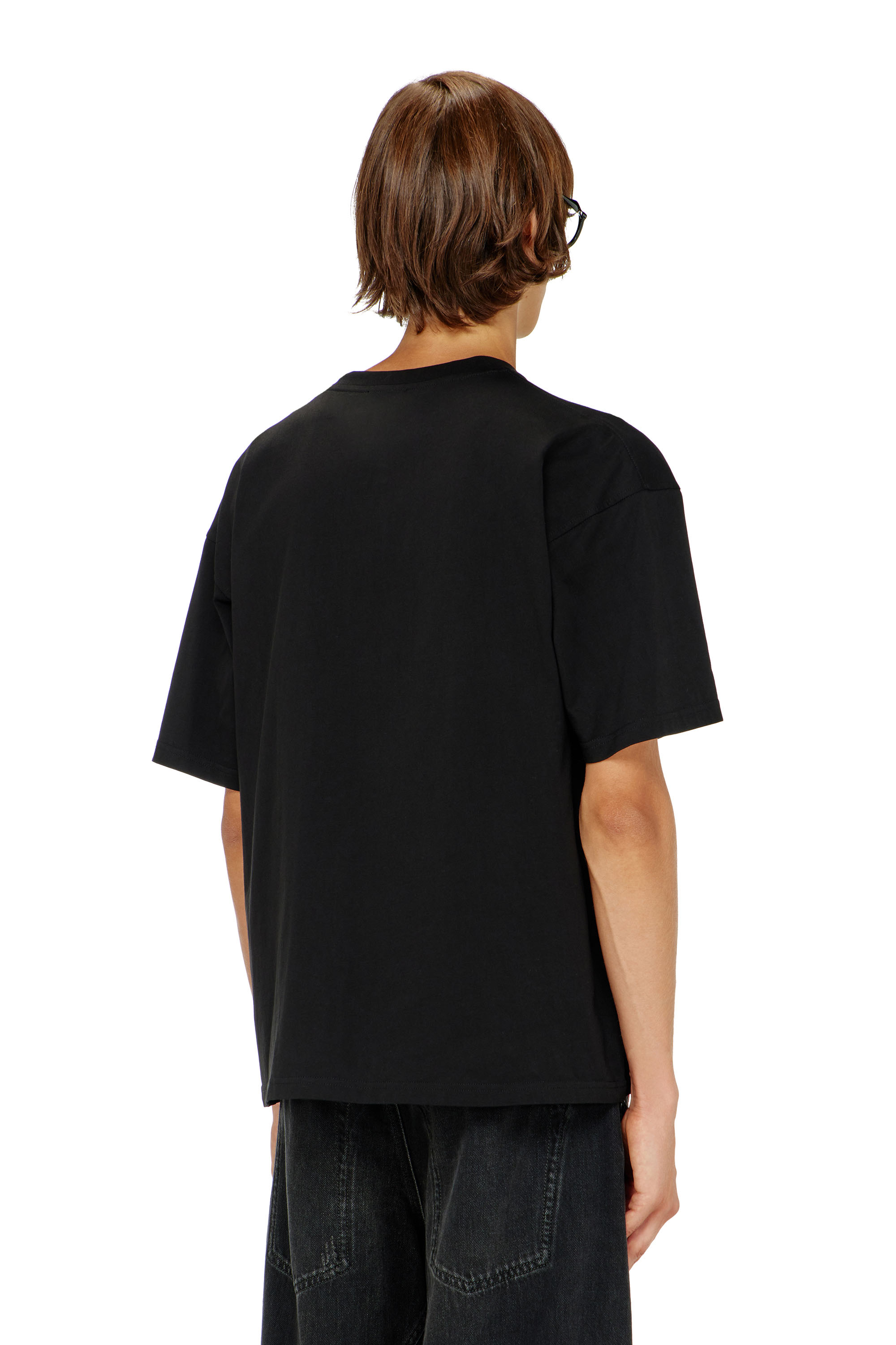 Diesel - T-BOXT-DCO, Herren Locker geschnittenes Baumwoll-T-Shirt mit Oval D Stickerei in Schwarz - 4