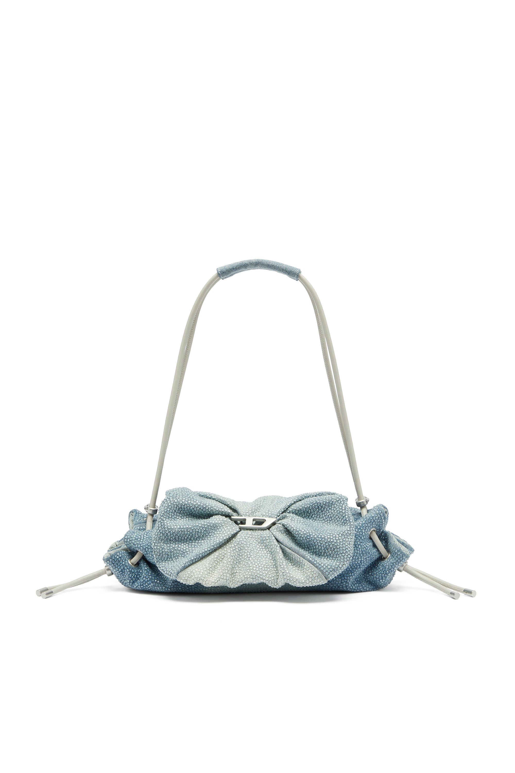 Diesel - SCRUNCH-D SHOULDER S, Damen Scrunch-D - Schultertasche aus denim mit Kristallen in Blau - 1
