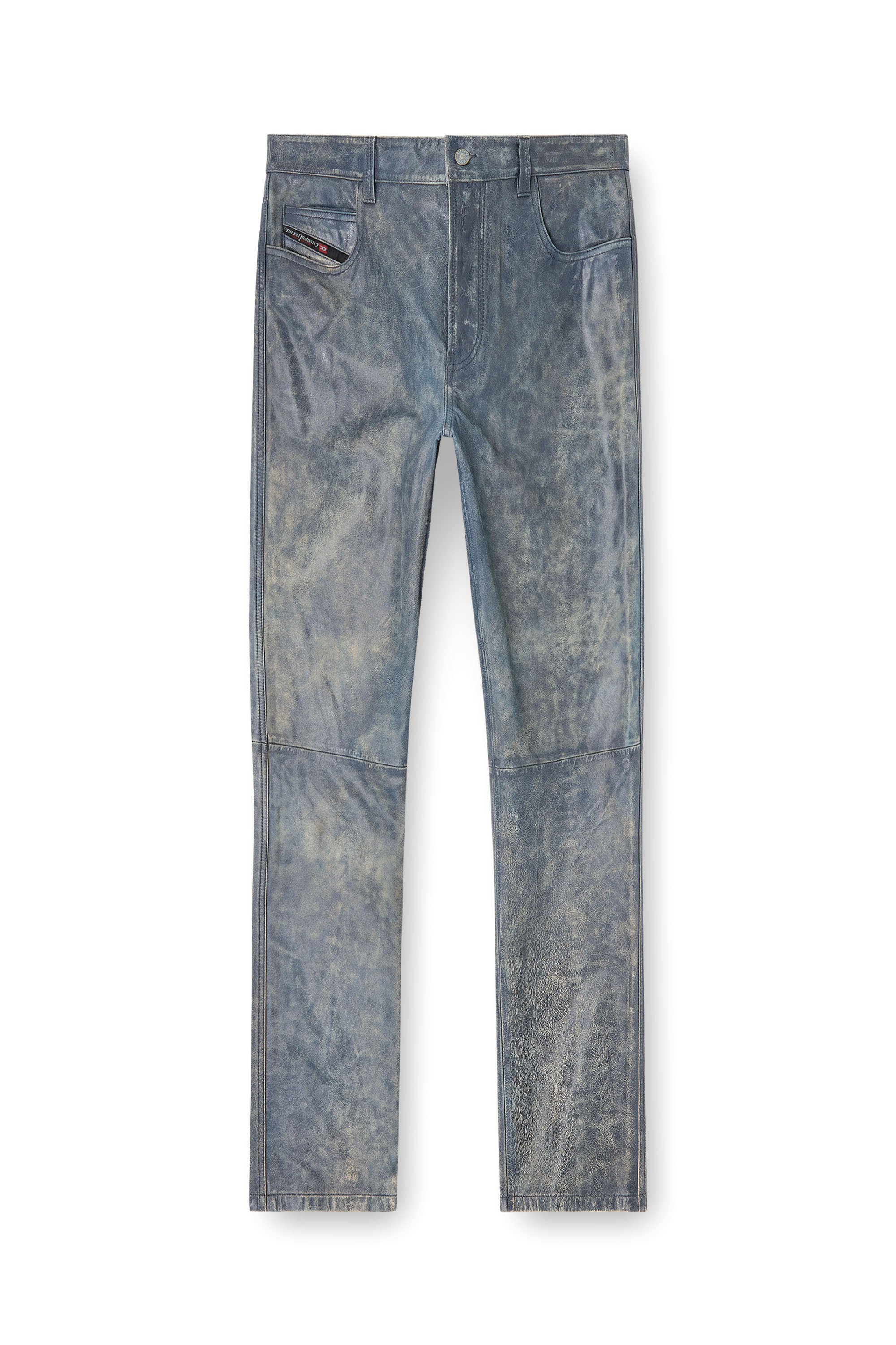 Diesel - P-VYLL-QMBW, Herren Jeansschnitt-Lederhosen in Blau - 3