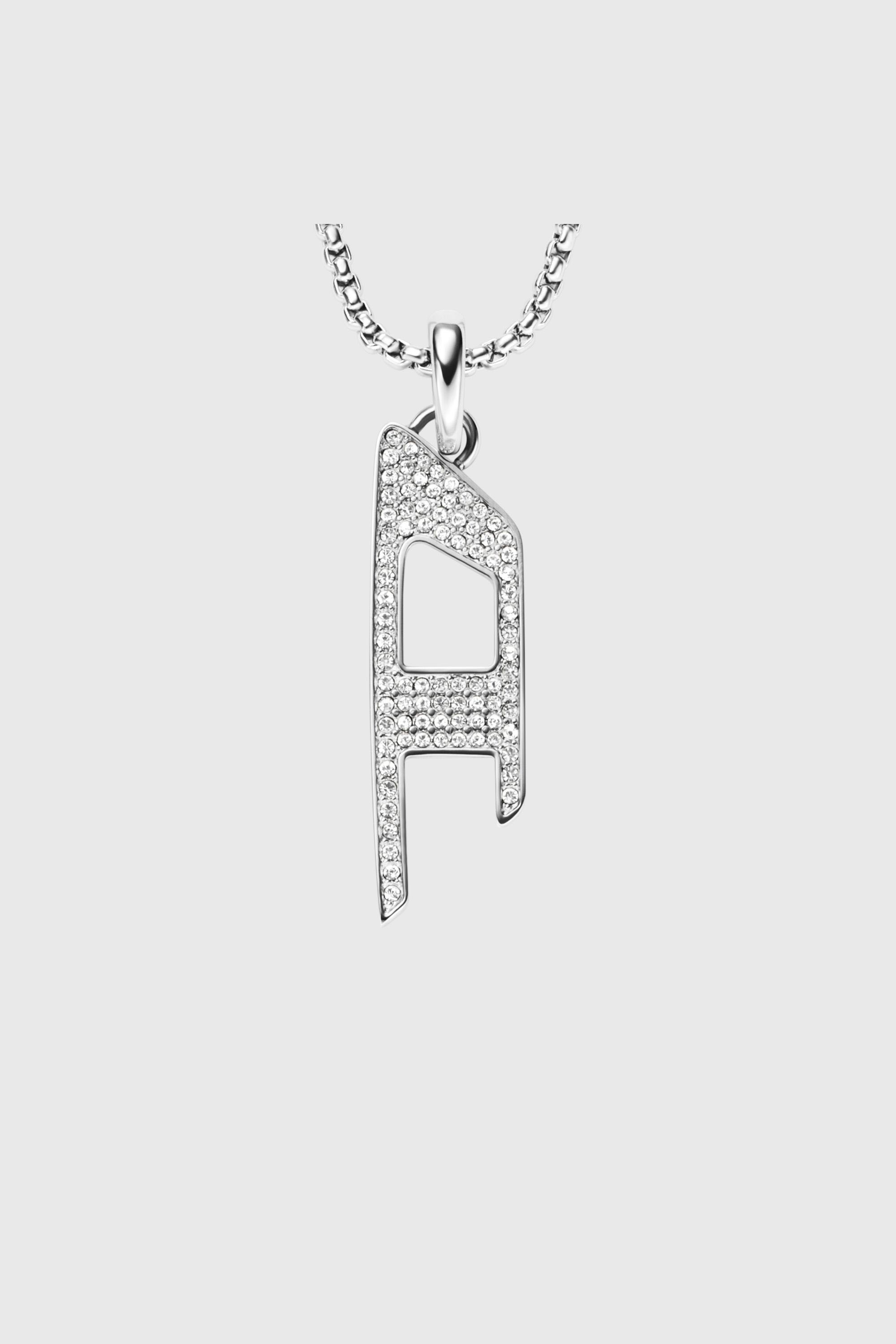 Diesel - DX1624040 JEWELLERY, Unisex Halskette mit Glitzeranh&auml;nger aus Edelstahl in Silber - 2