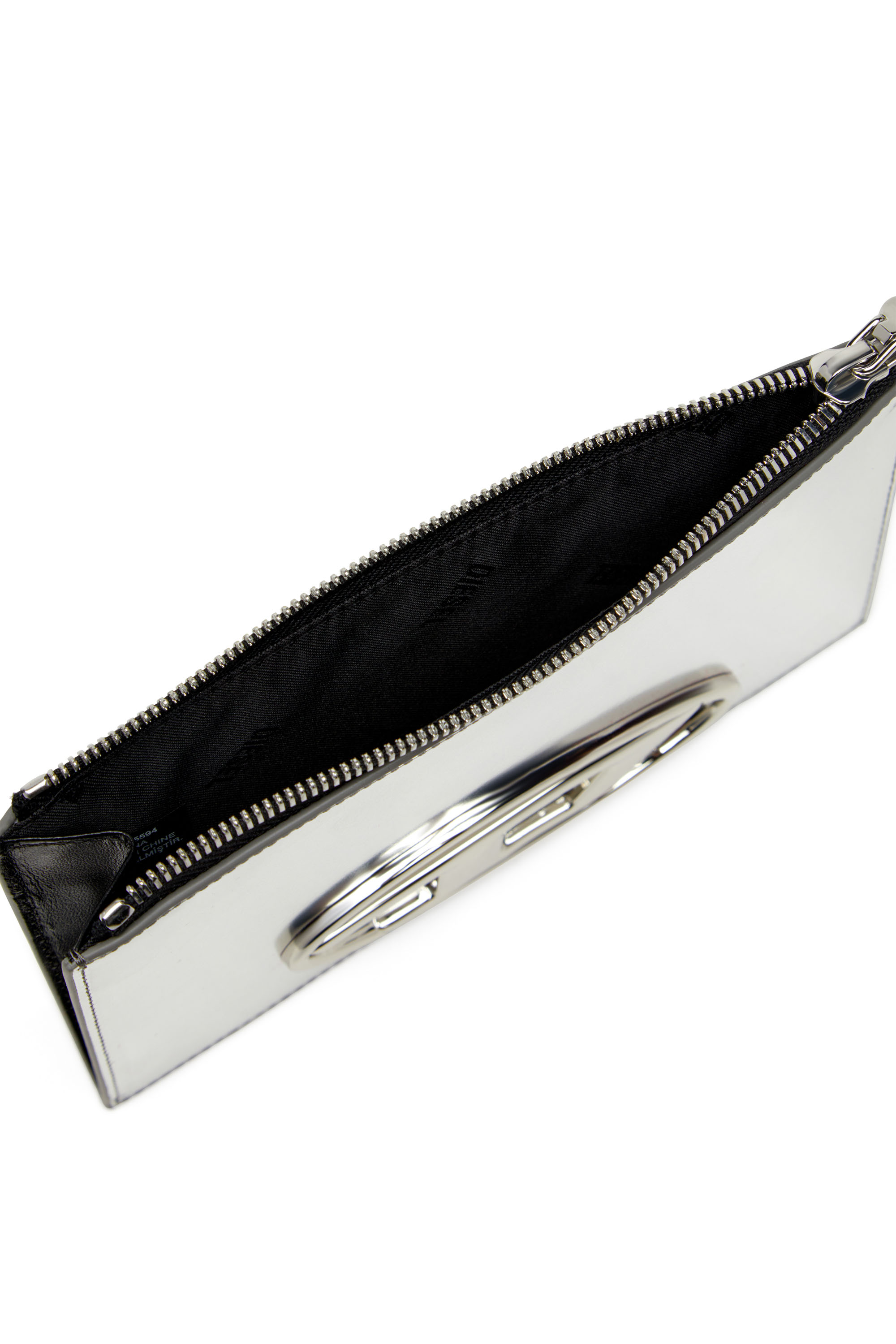 Diesel - 1DR POUCH III, Woman's Zipped pouch in mirror leather in Silver - 4