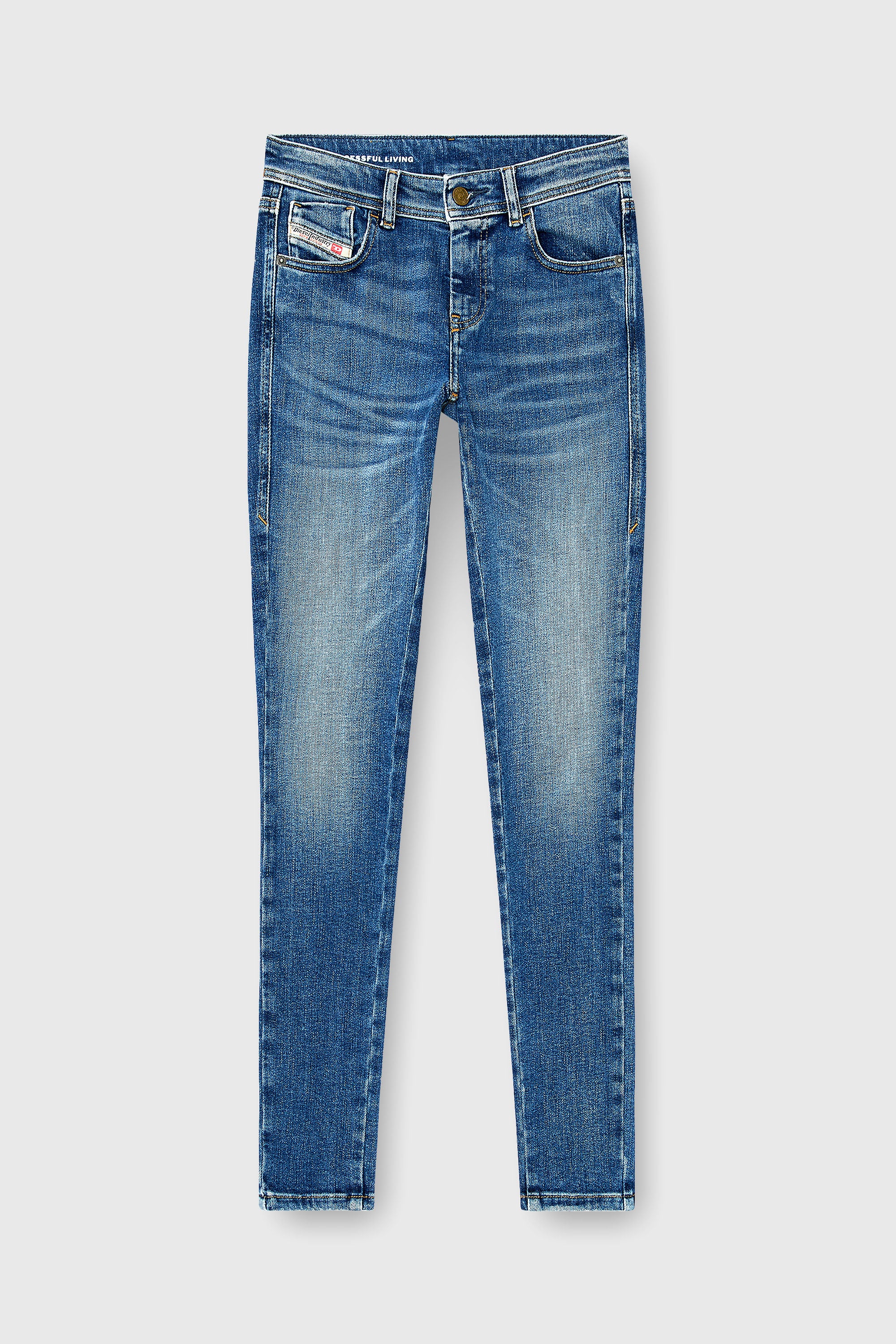 Diesel - Damen Skinny Jeans 2017 Slandy 09P71, Mittelblau - 2