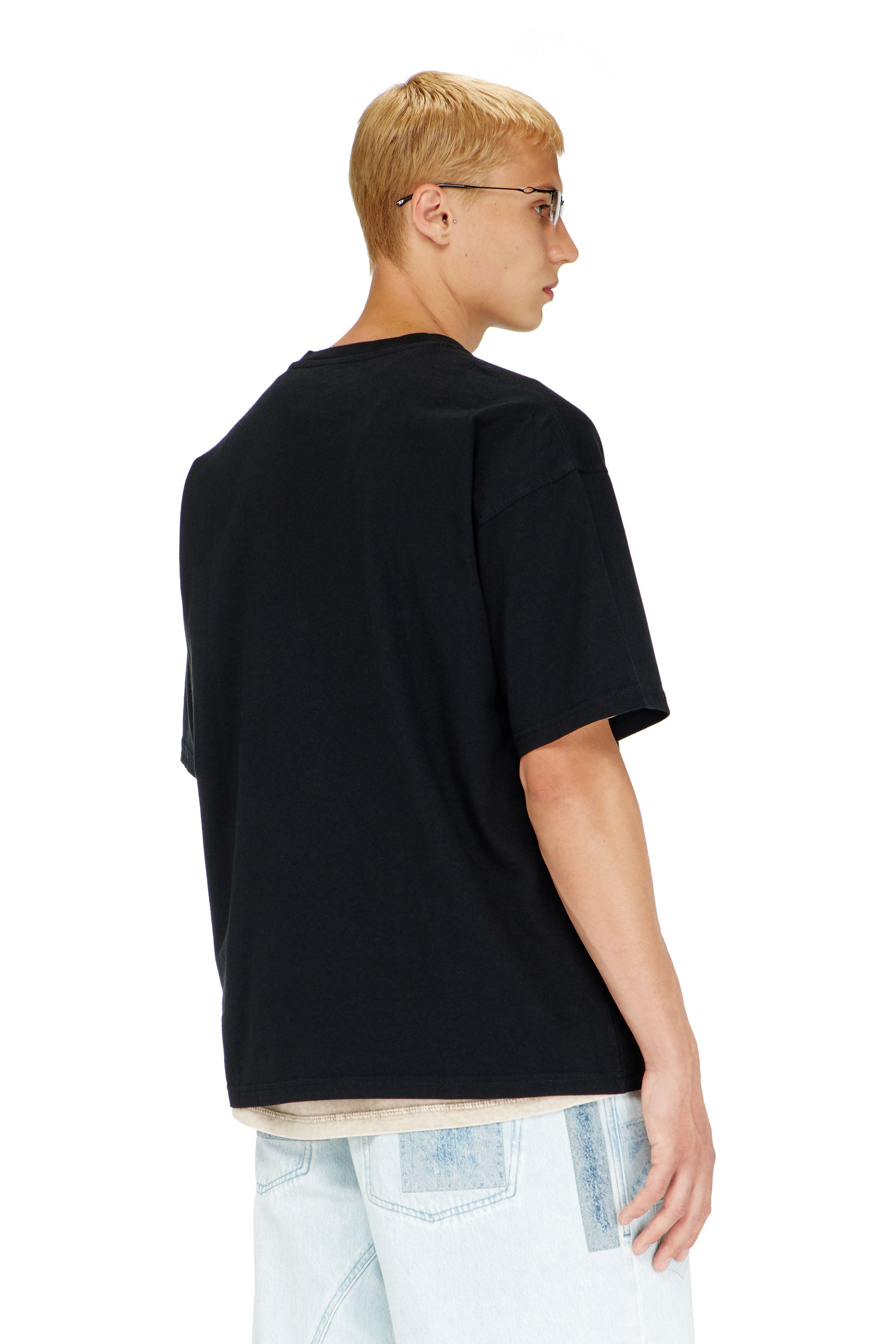 Diesel - T-BOXT-LAB, Herren T-Shirt mit Jacquard-Logo-Patch in Schwarz - 4