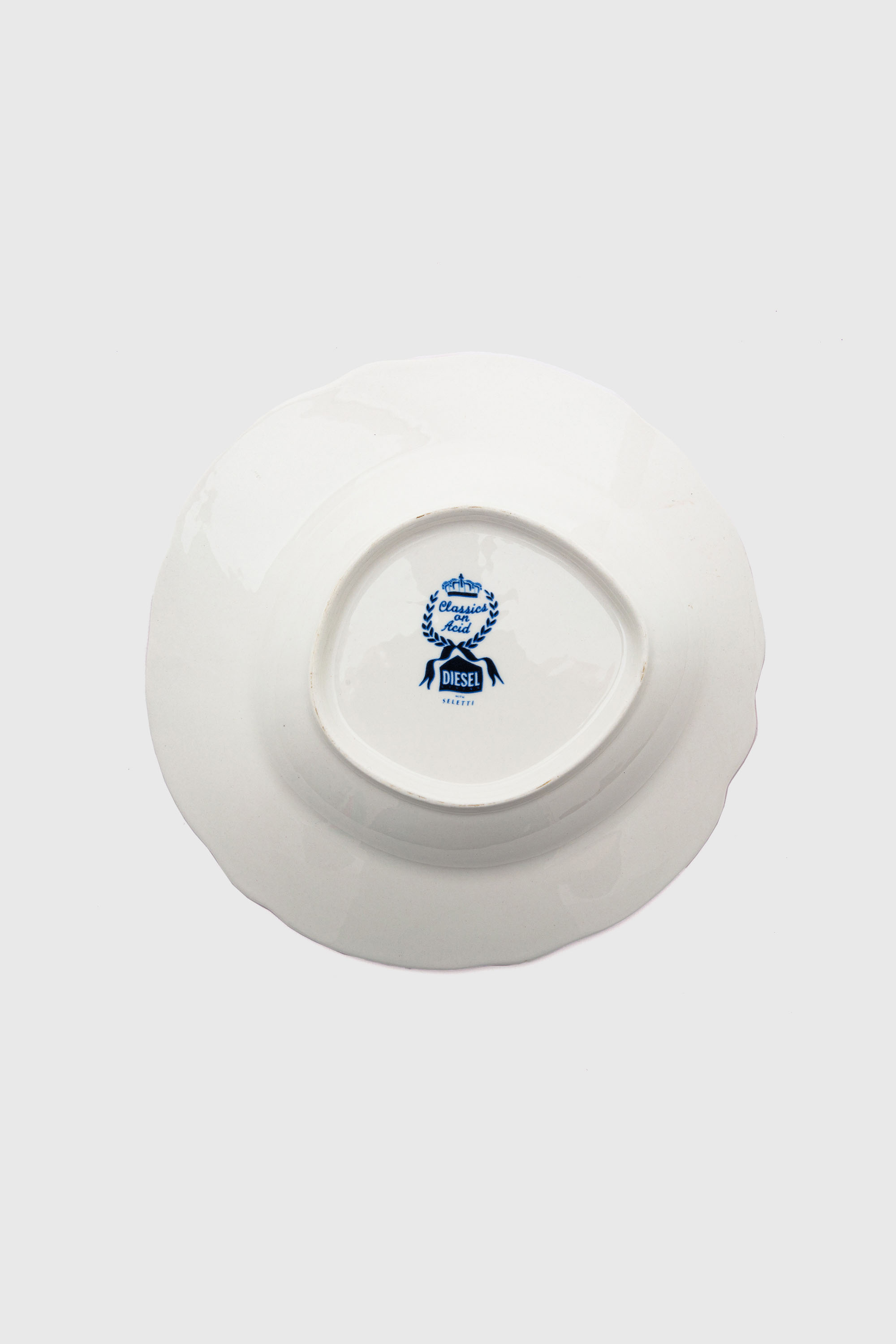 Diesel - 11220 SOUP PLATE IN PORCELAIN "CLASSIC O, Unisex Suppenteller aus Porzellan in Weiss/Blau - 2