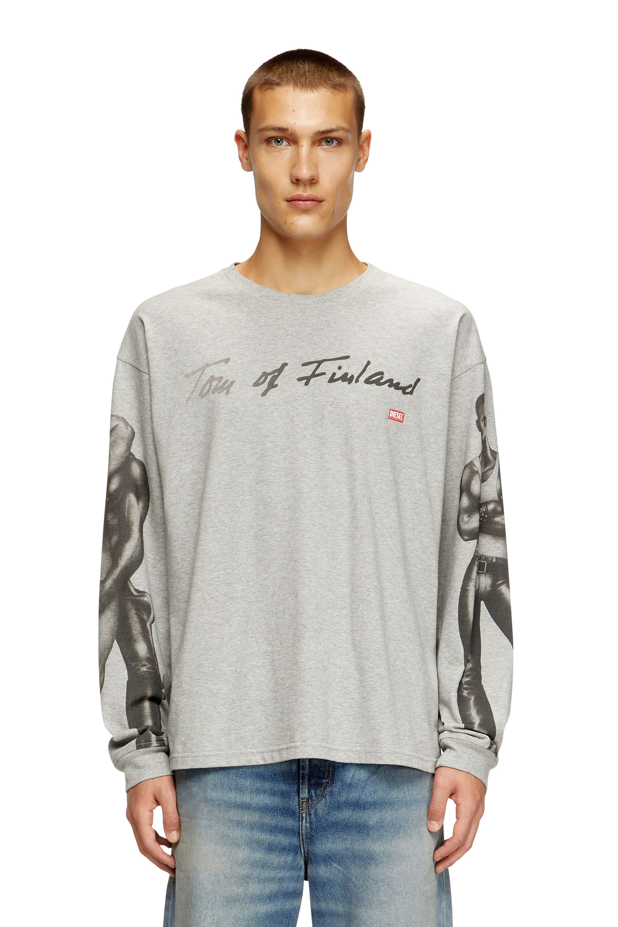 Diesel - PR-T-BOXT-LS-TOM25, Unisex Langarm-T-Shirt mit Grafik-Print in Grau - 3