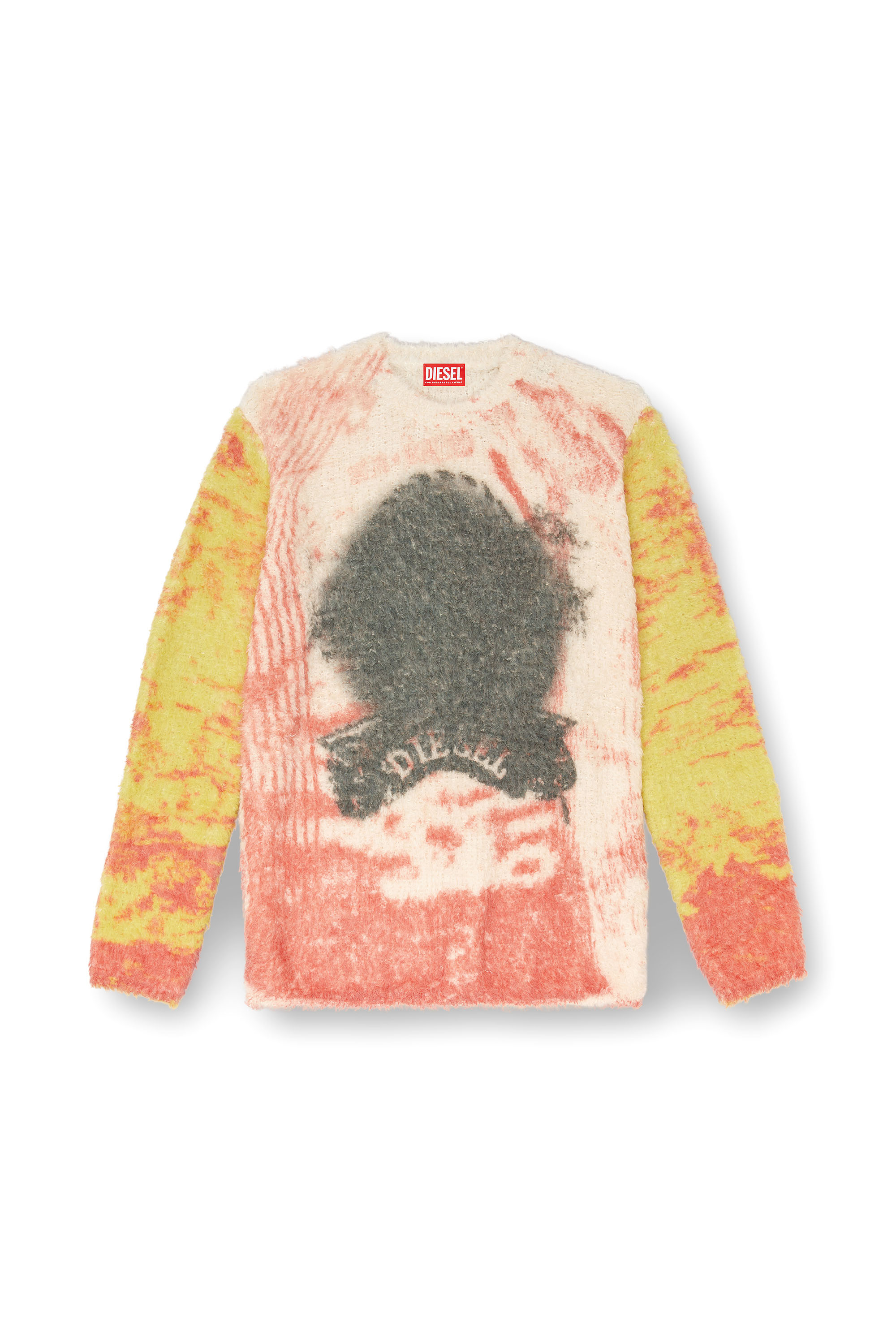 Diesel - K-MUNARI, Man's Alpaca-blend jumper with Pop print in Red/Yellow - 3