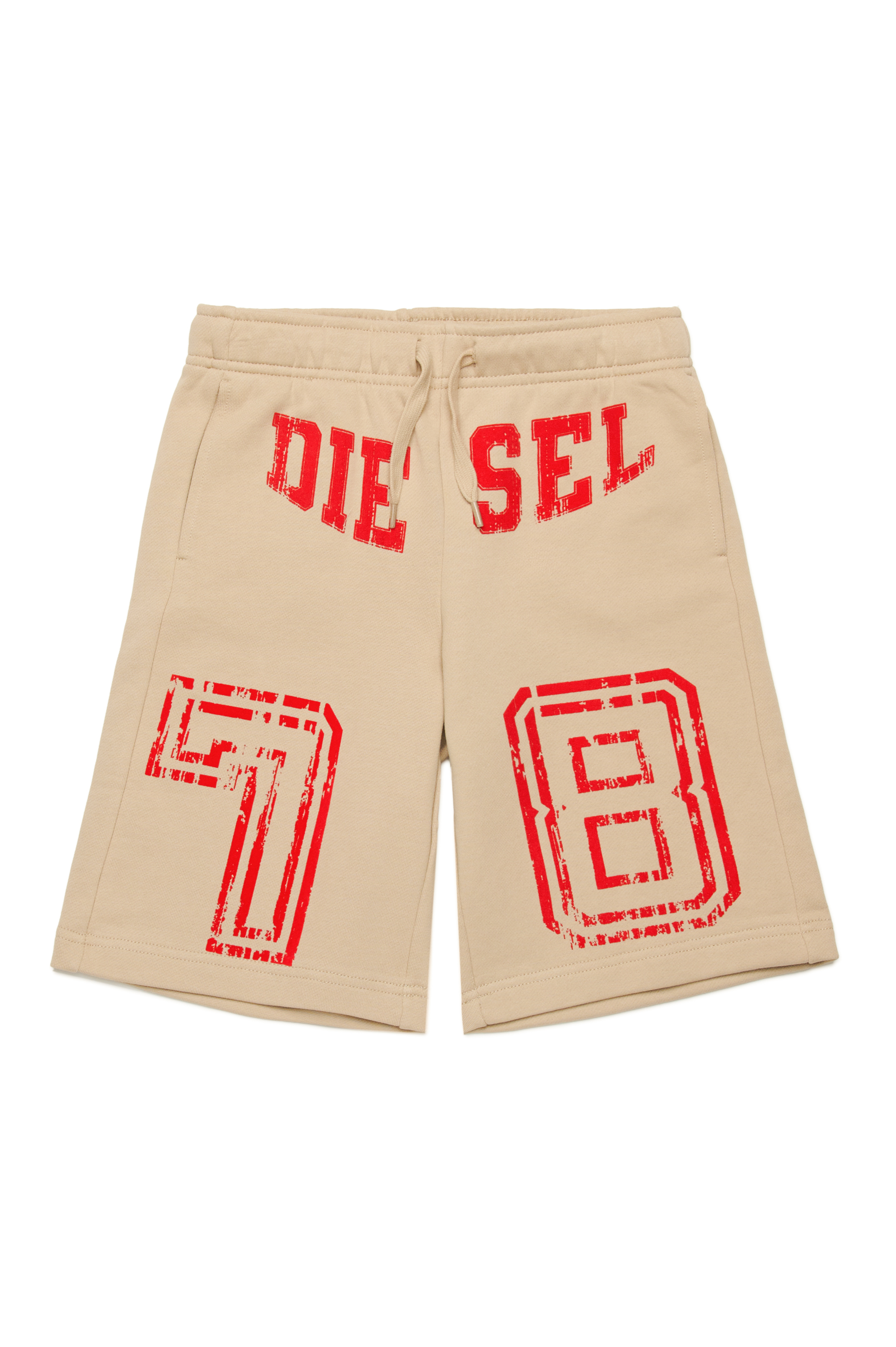 Diesel - PTAINSHORT, Herren Sweatshorts mit Diesel 78-Logo in Hellbraun - 1