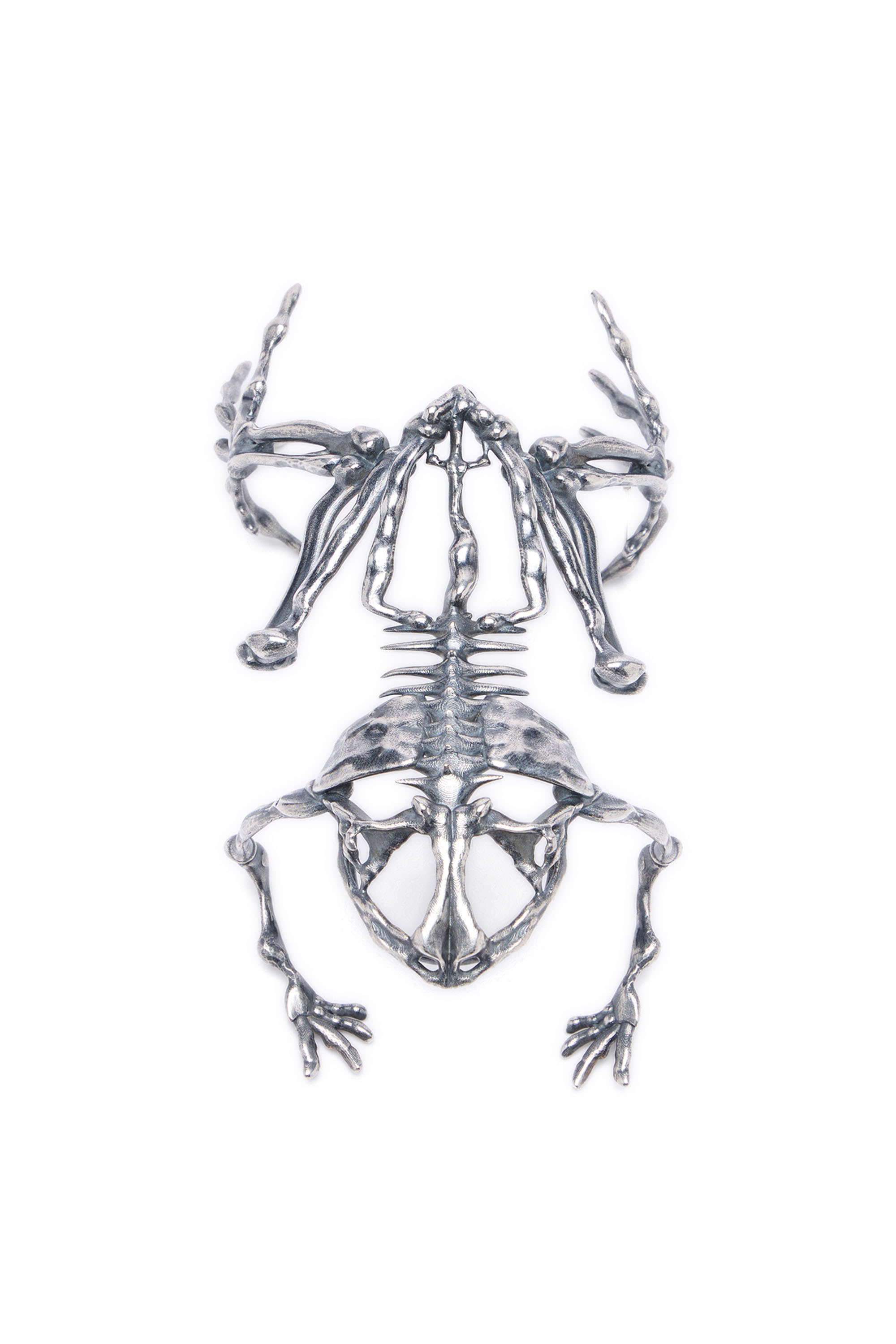 Diesel - CUFF FROG, Damen Metallarmband mit Skeletteffekt in Silber - 3