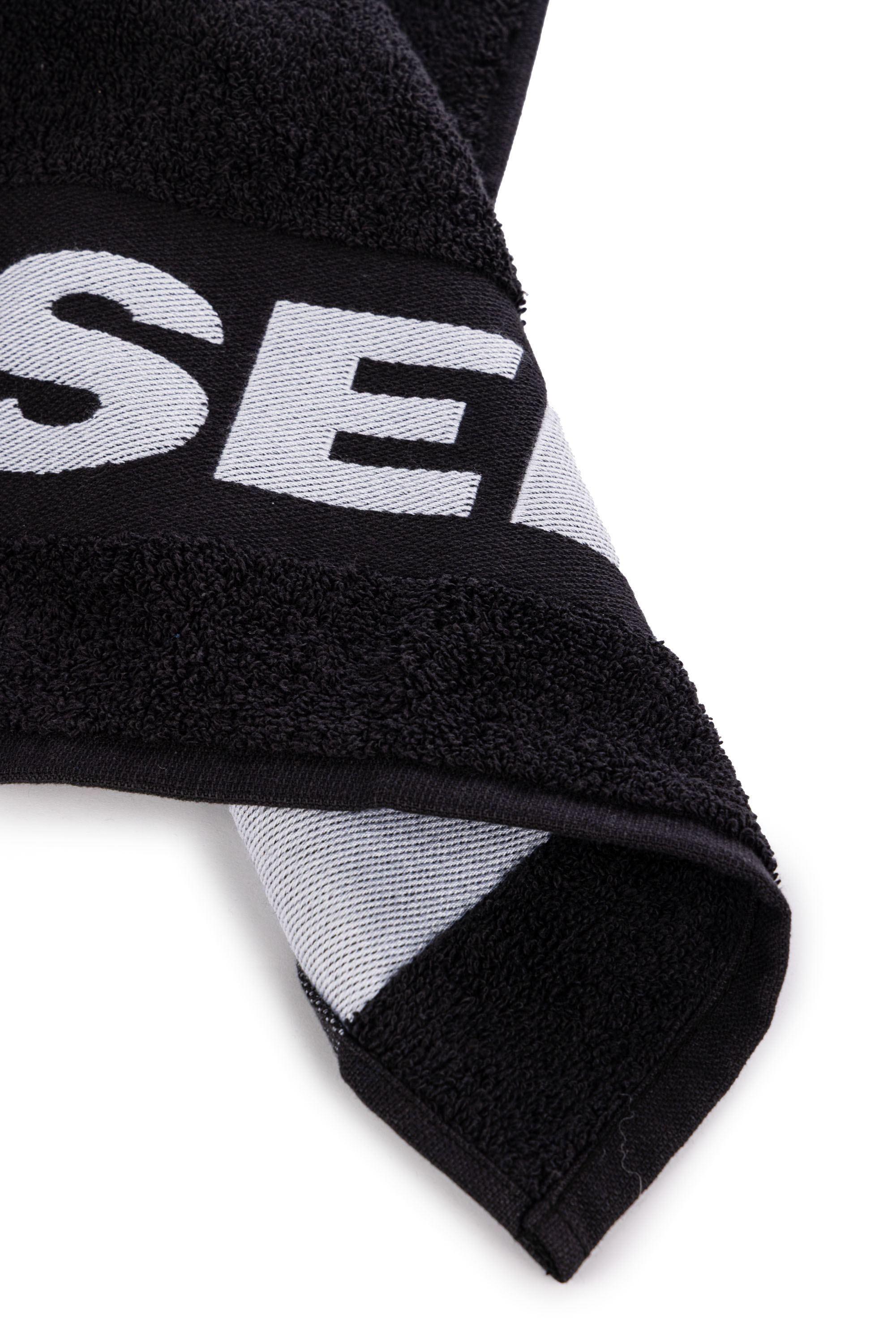 Diesel - 1015215 LOGO-COTTON TOWEL 100X180 BLACK, Unisex Tuch aus Baumwoll-Frottee mit Logo in Schwarz - 3