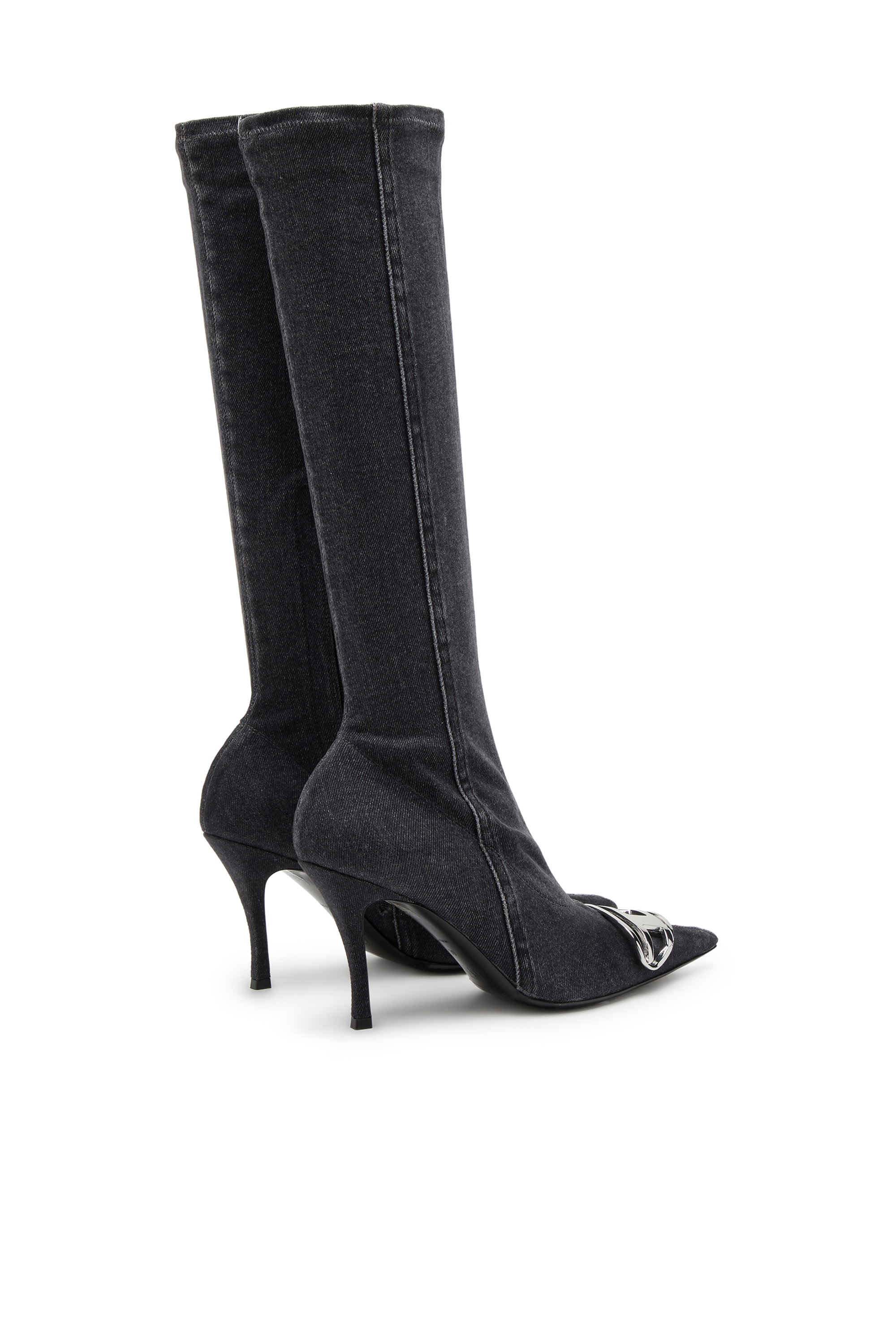 D-VENUS KB D, Black Diesel - D-VENUS KB D, Woman's D-Venus-Knee-high boots in stretch denim in Black - 3