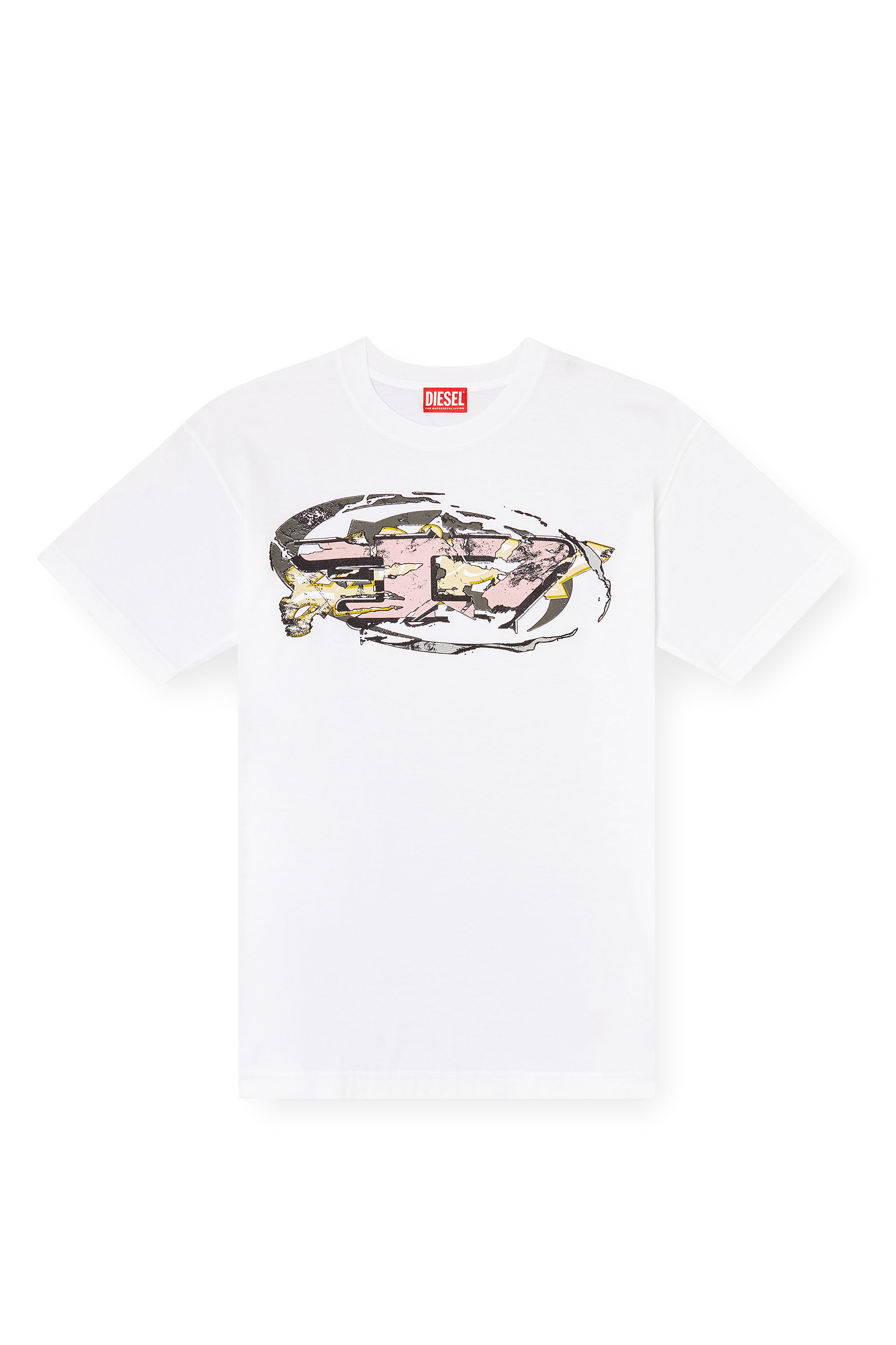 Diesel - T-NORM-T11, Man's T-shirt with Oval D logo in White - 3
