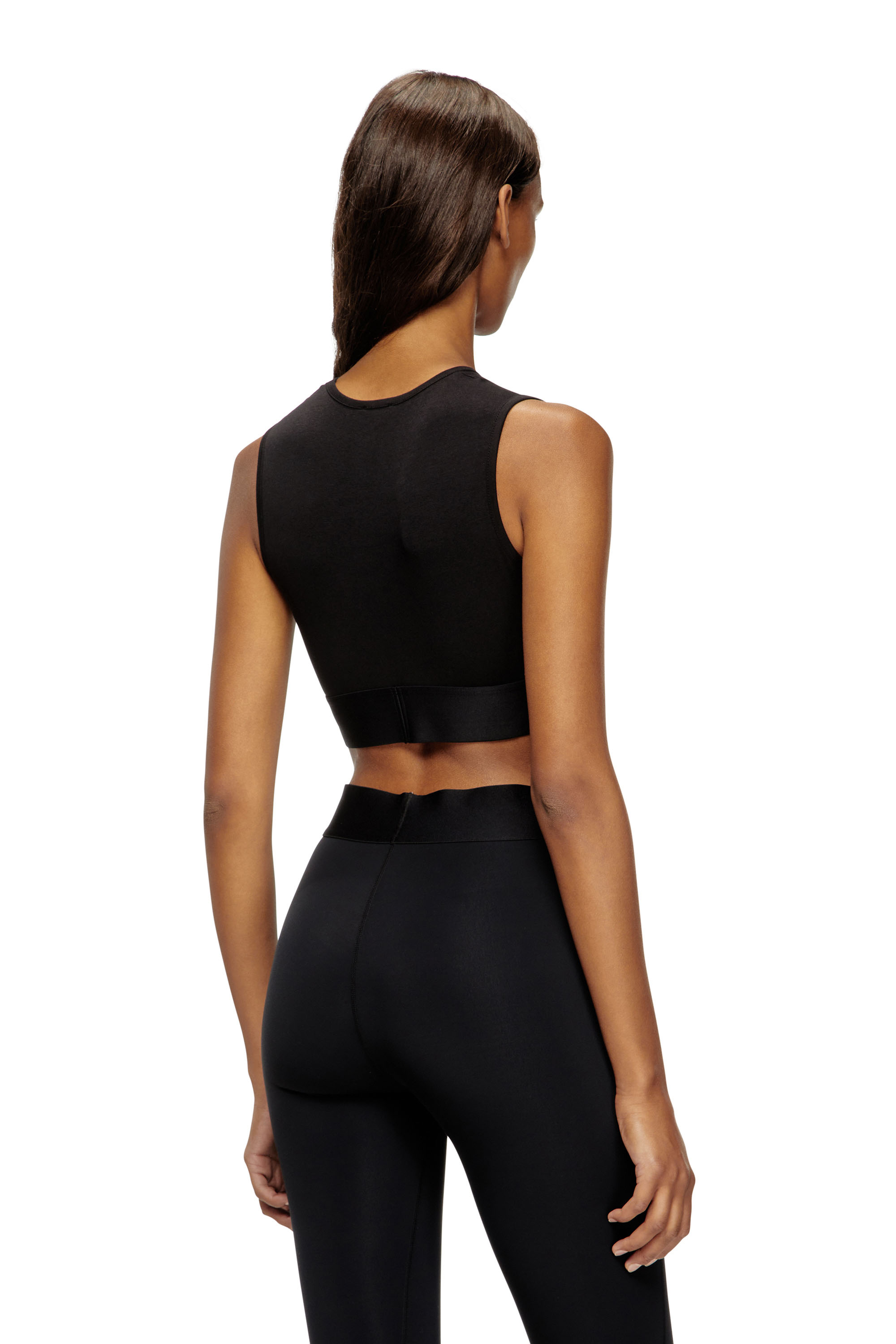 Diesel - ADA-D-POP, Damen Verkürztes Tanktop mit Cut-off-Logo in Schwarz - 3