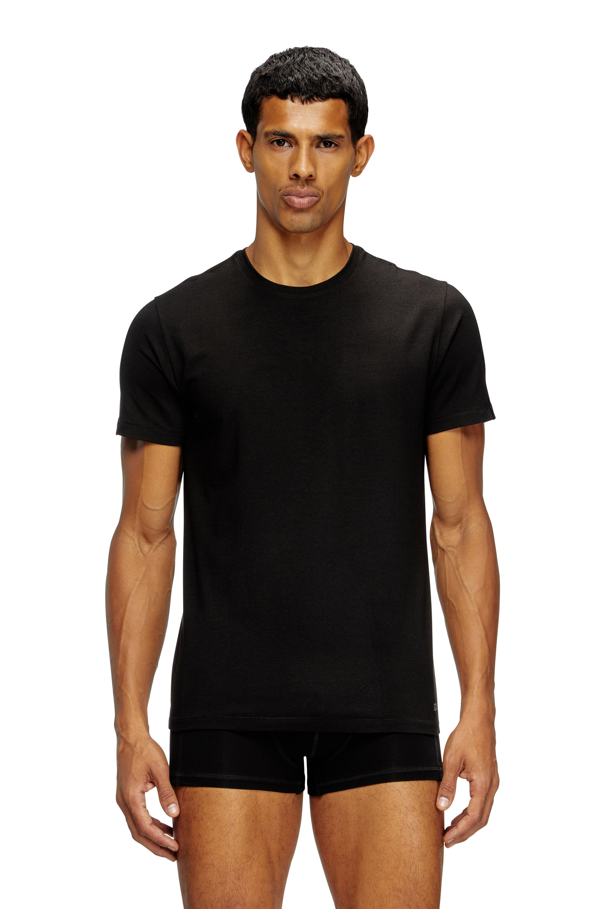 Diesel - RANDAL-D-MONO-2PACK, Herren T-Shirt aus fließendem Jersey im Zweierpack in Schwarz - 1