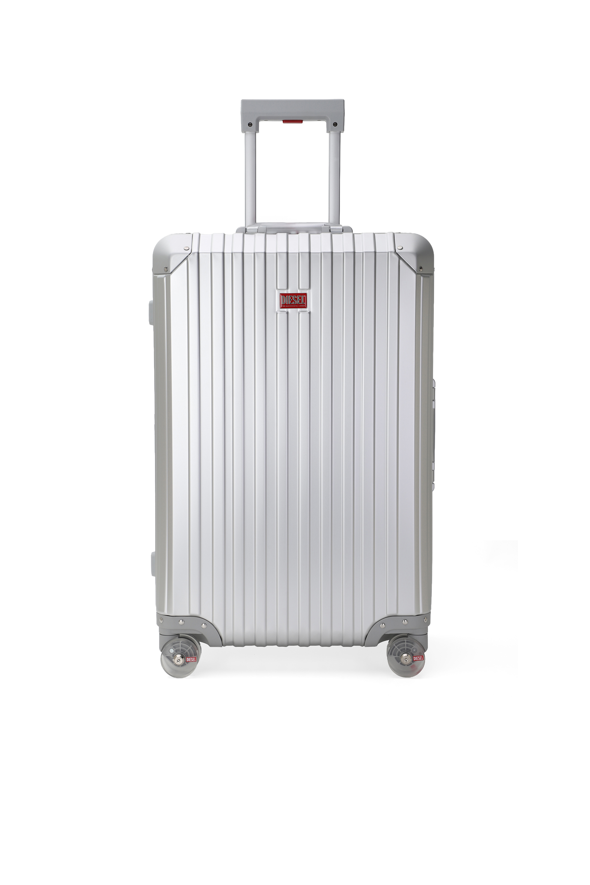 Diesel - DIESEL ALUMINUM TROLLEY- DSL002, Unisex Koffer aus Aluminium Gr&ouml;&szlig;e M in Silber - 1