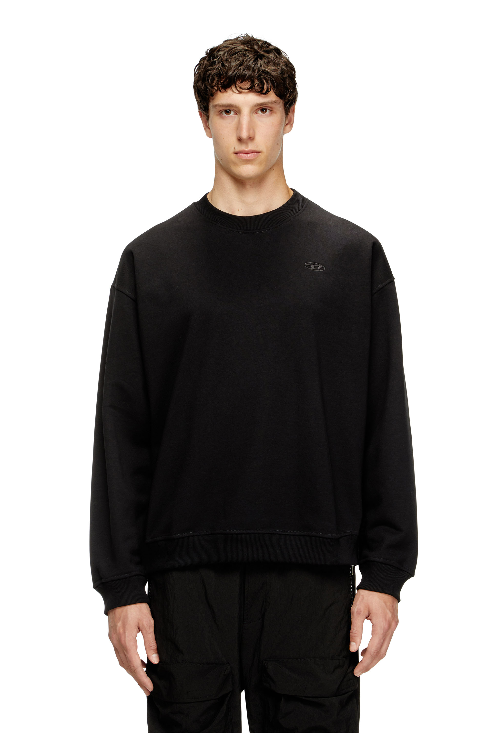 Diesel - S-BOXT-T2, Herren Sweatshirt mit Oval D-Logo in Schwarz - 1