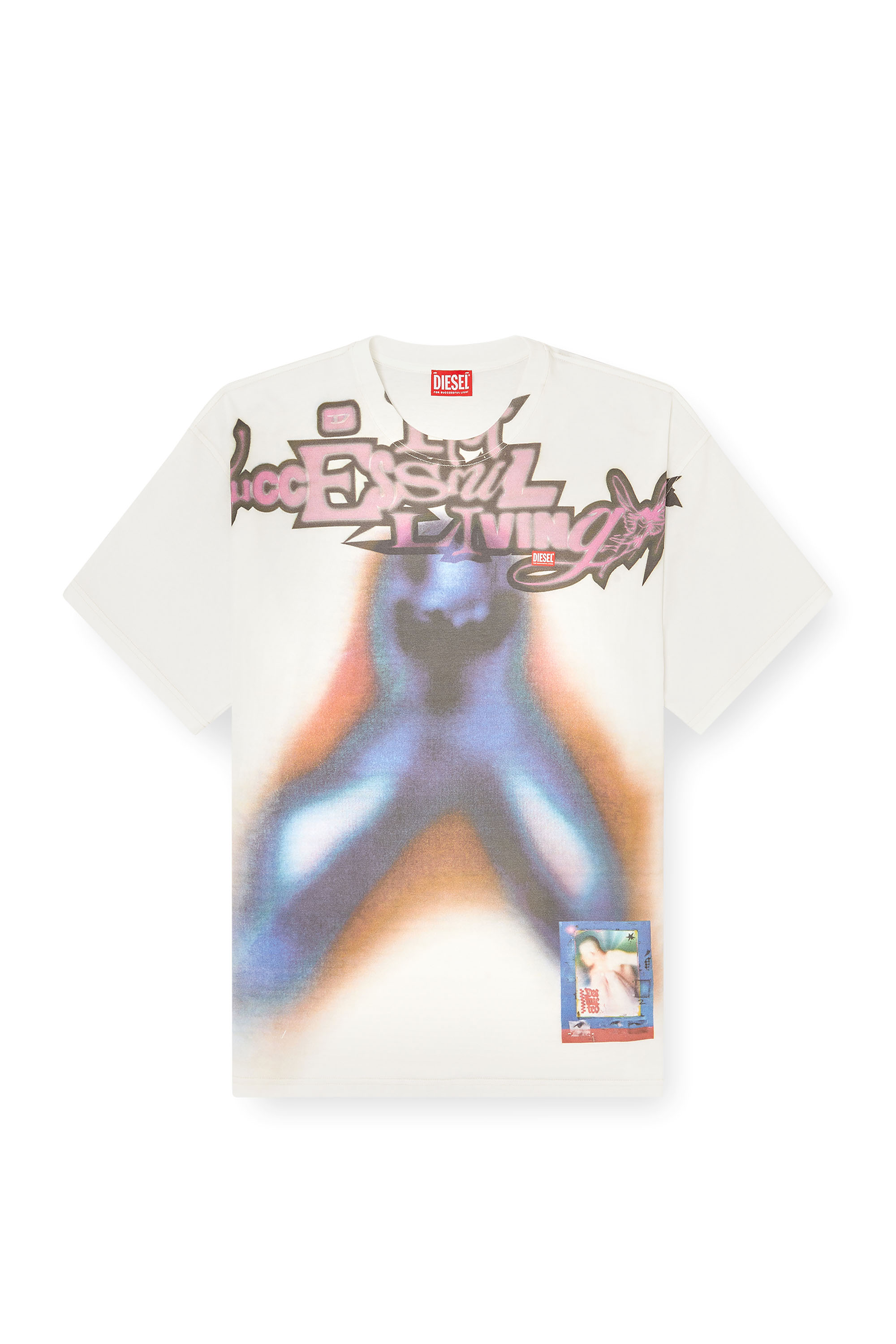 Diesel - T-BOXT-V13, Herren Entspannte Baumwoll-T-Shirt mit Digitaldruck in Blau/Orange - 3