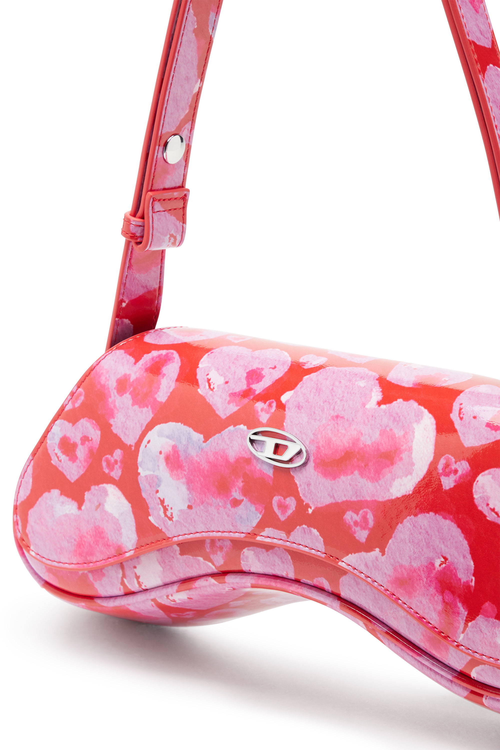 Diesel - ST VALENTINE-PLAY CROSSBODY, Damen St Valentine-Play-Crossbody-Tasche mit all-over Herz-Print in Rosa - 5