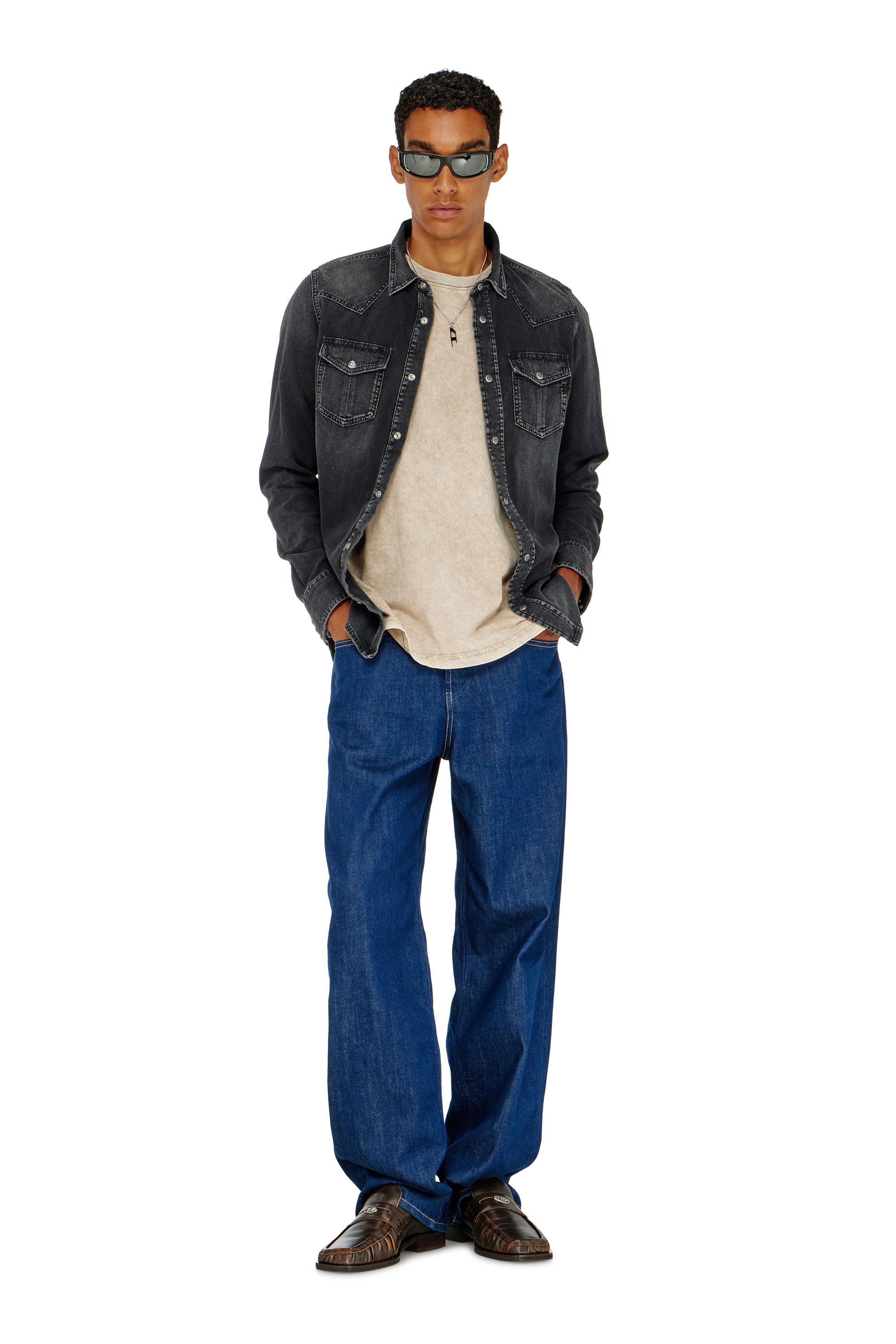 Diesel - D-VEGA, Herren Overshirt aus Denim in Schwarz - 1