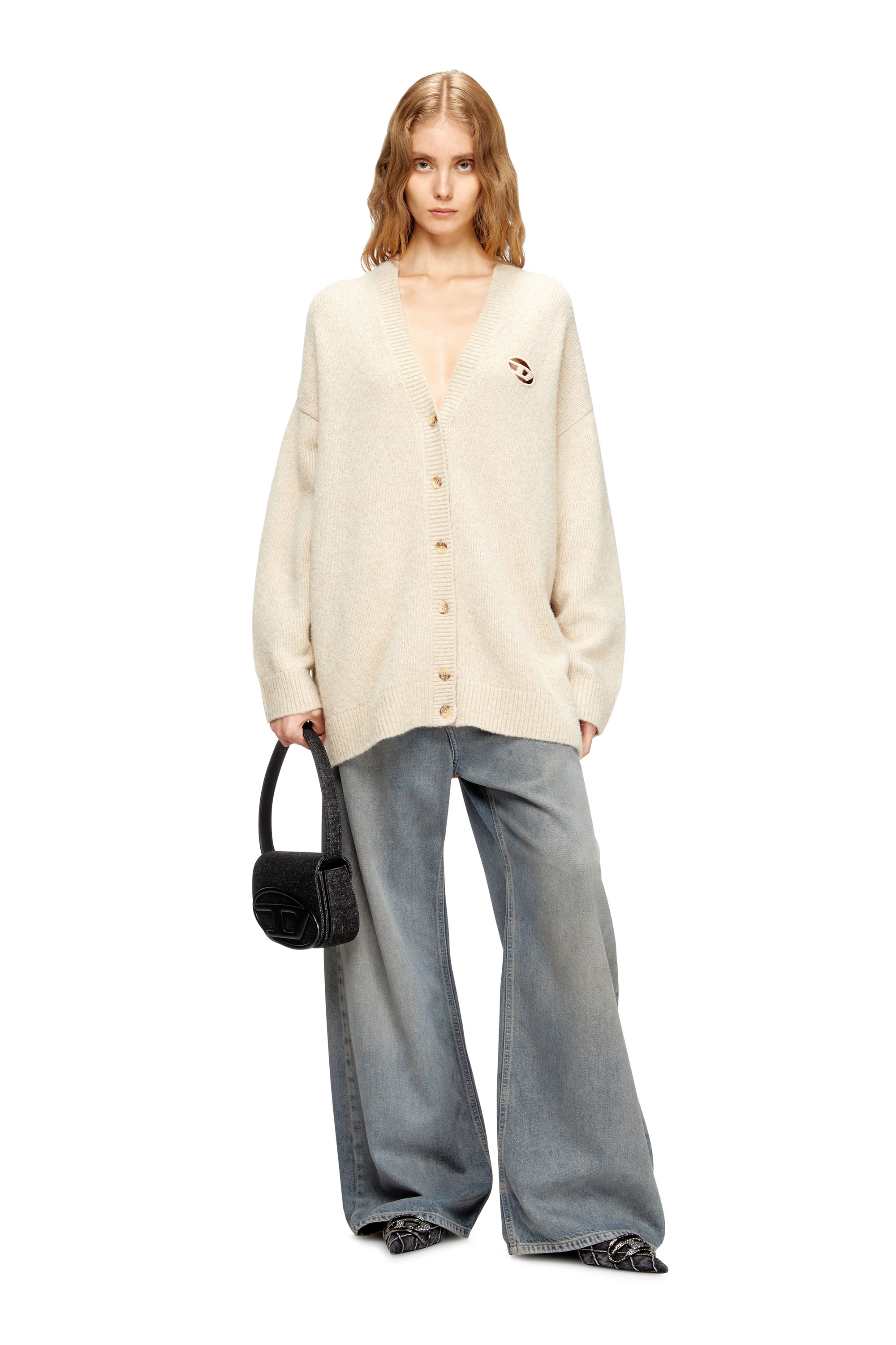 Diesel - M-AREELA, Damen Cardigan aus Woll- und Alpakamischung in Beige - 2