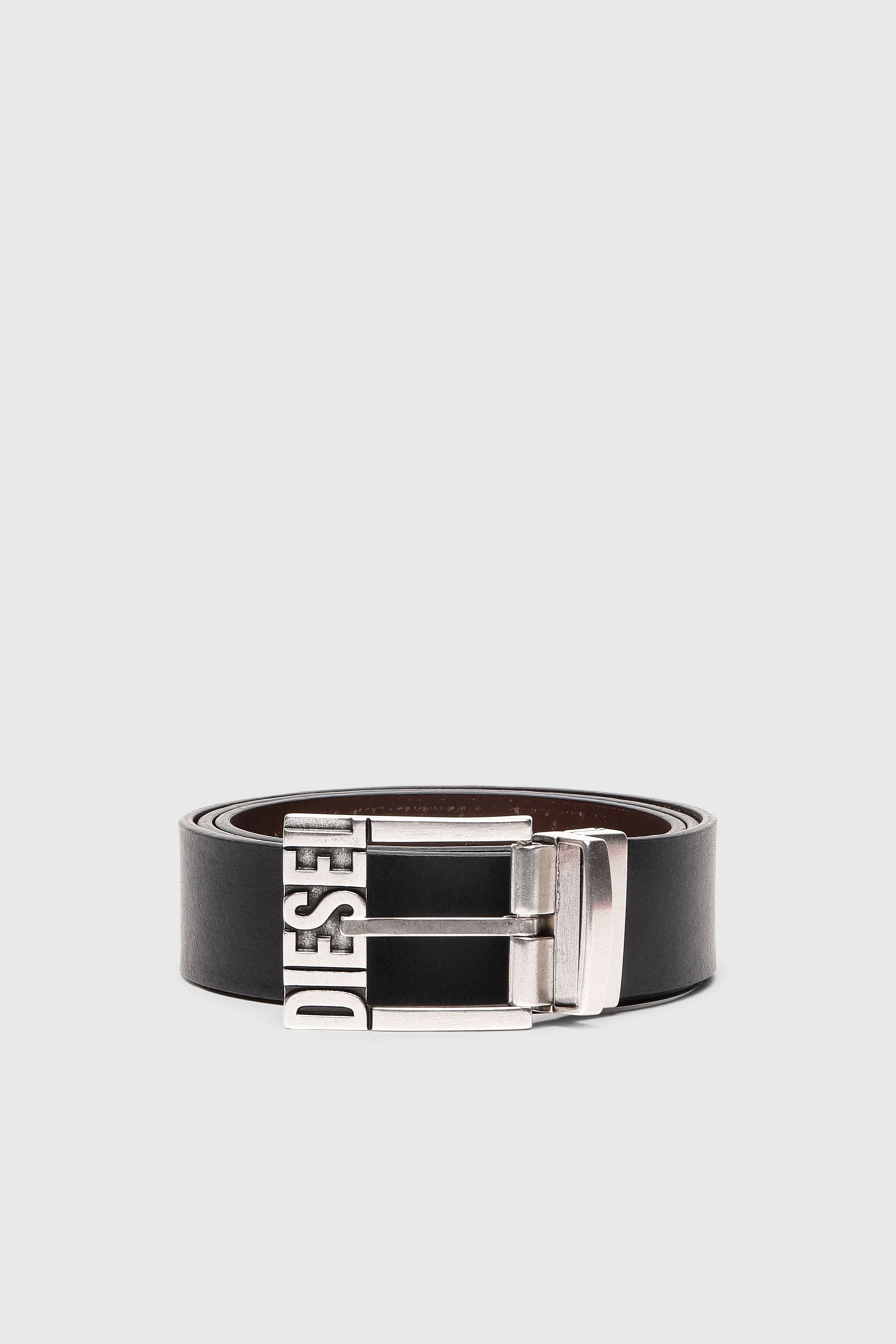 Diesel - B-SHIFT II, Herren 3.4cm G&uuml;rtel aus Leder zum Wenden in Schwarz/Braun - 1