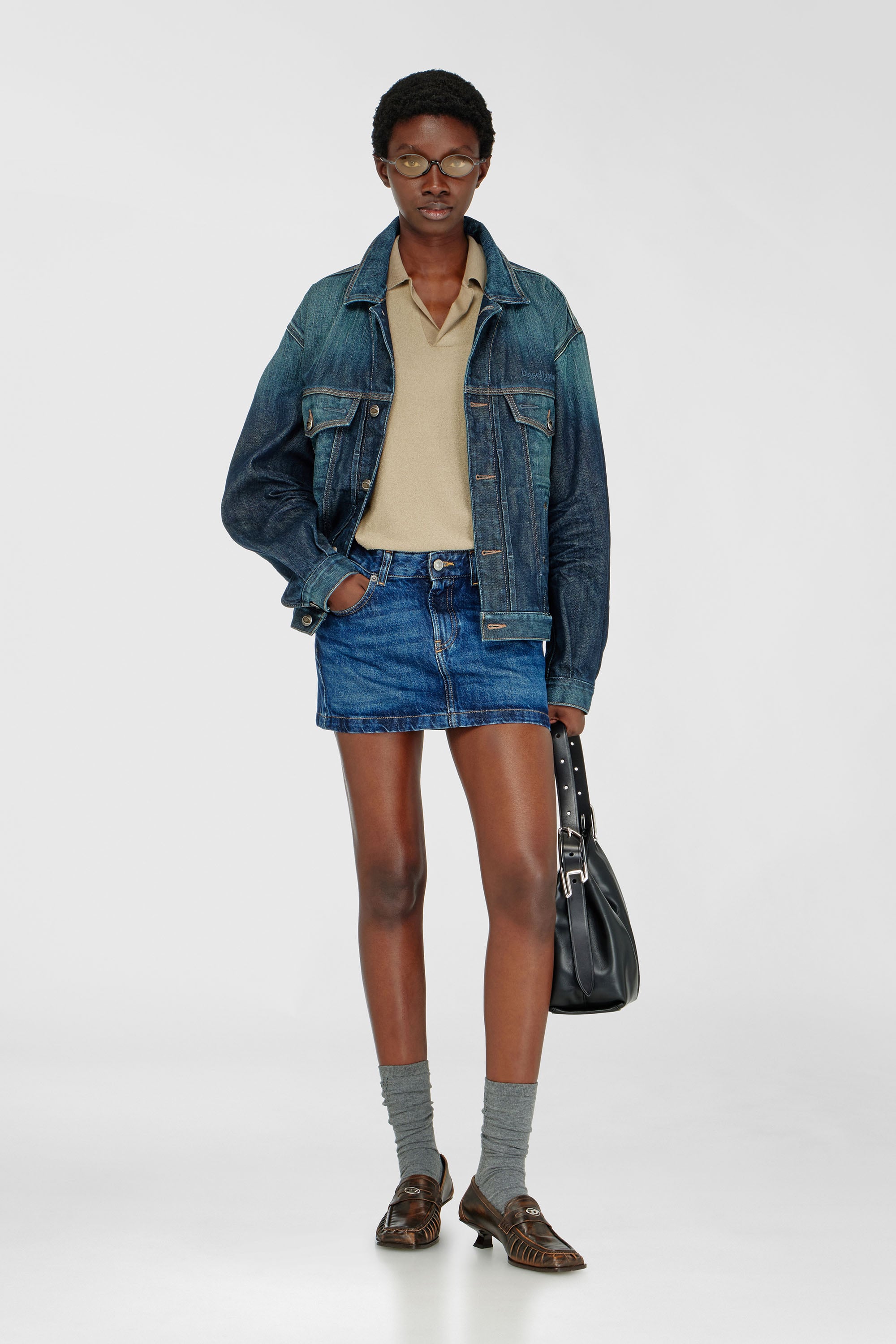 Diesel - DE-RON, Damen Minirock aus Denim in Dunkelblau - 1