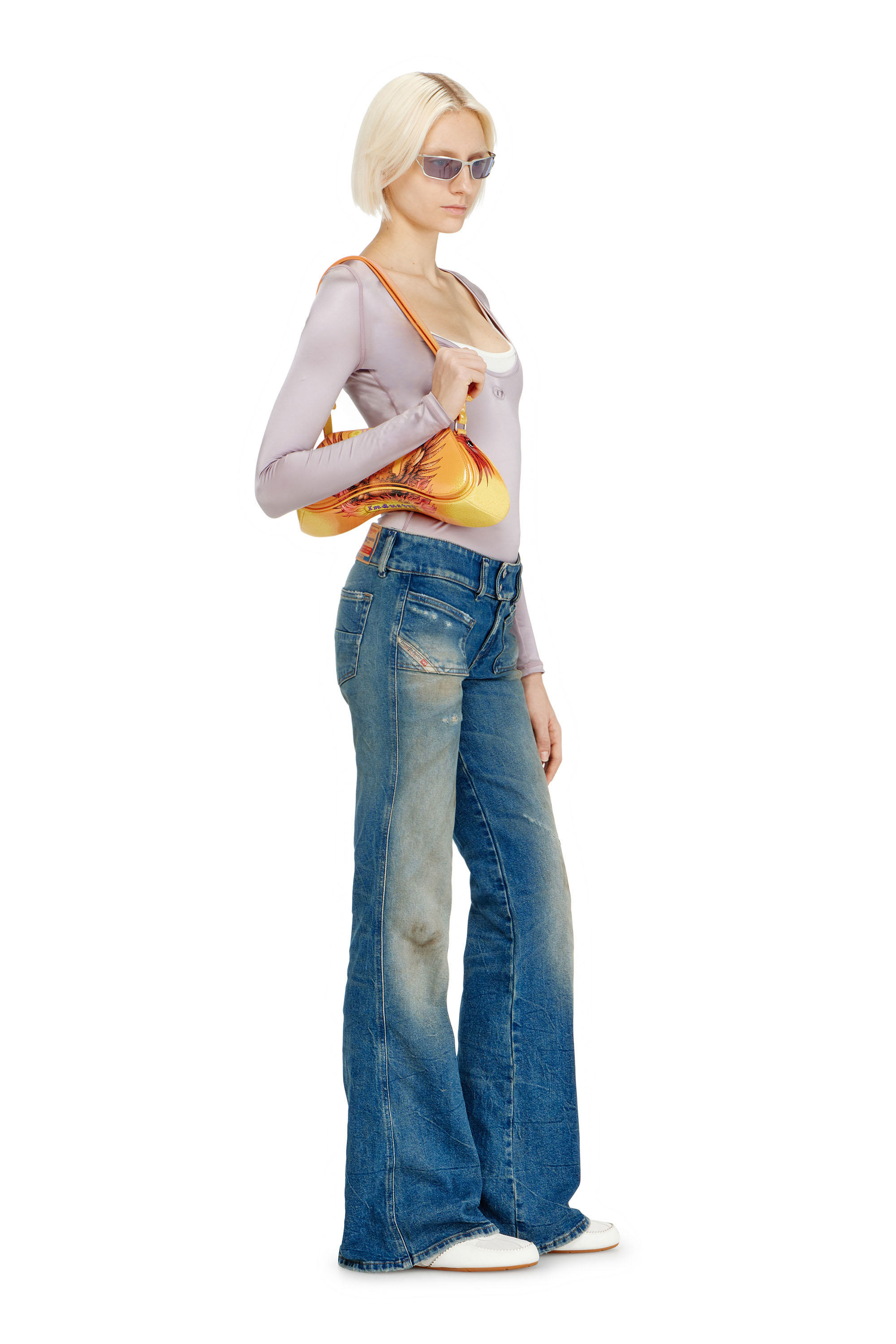 Diesel - Damen Bootcut Jeans D-Hush 09N40, Mittelblau - 3