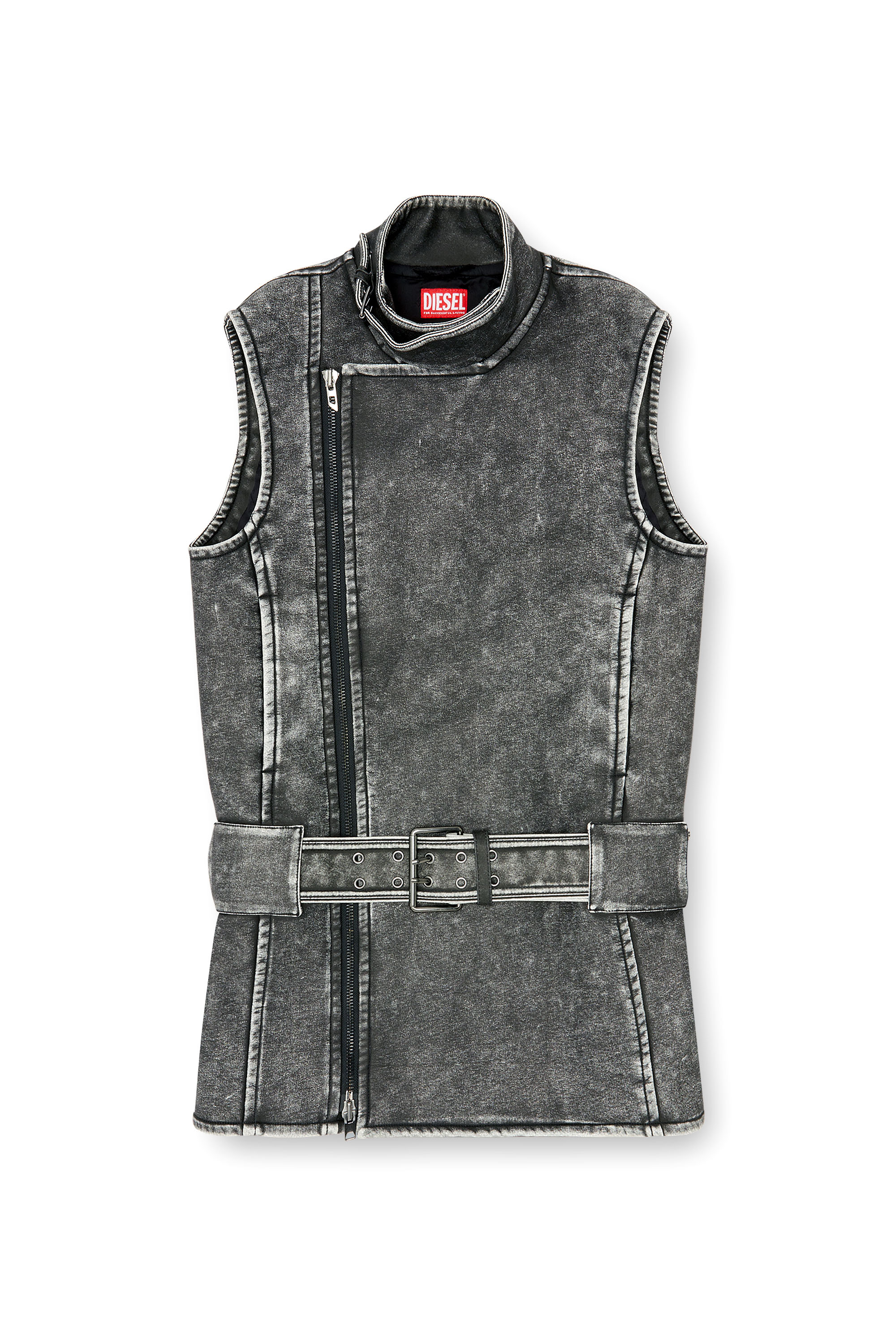 Diesel - D-IKE, Damen Biker-Kleid im Mini-Stil mit G&uuml;rtel in null - 2