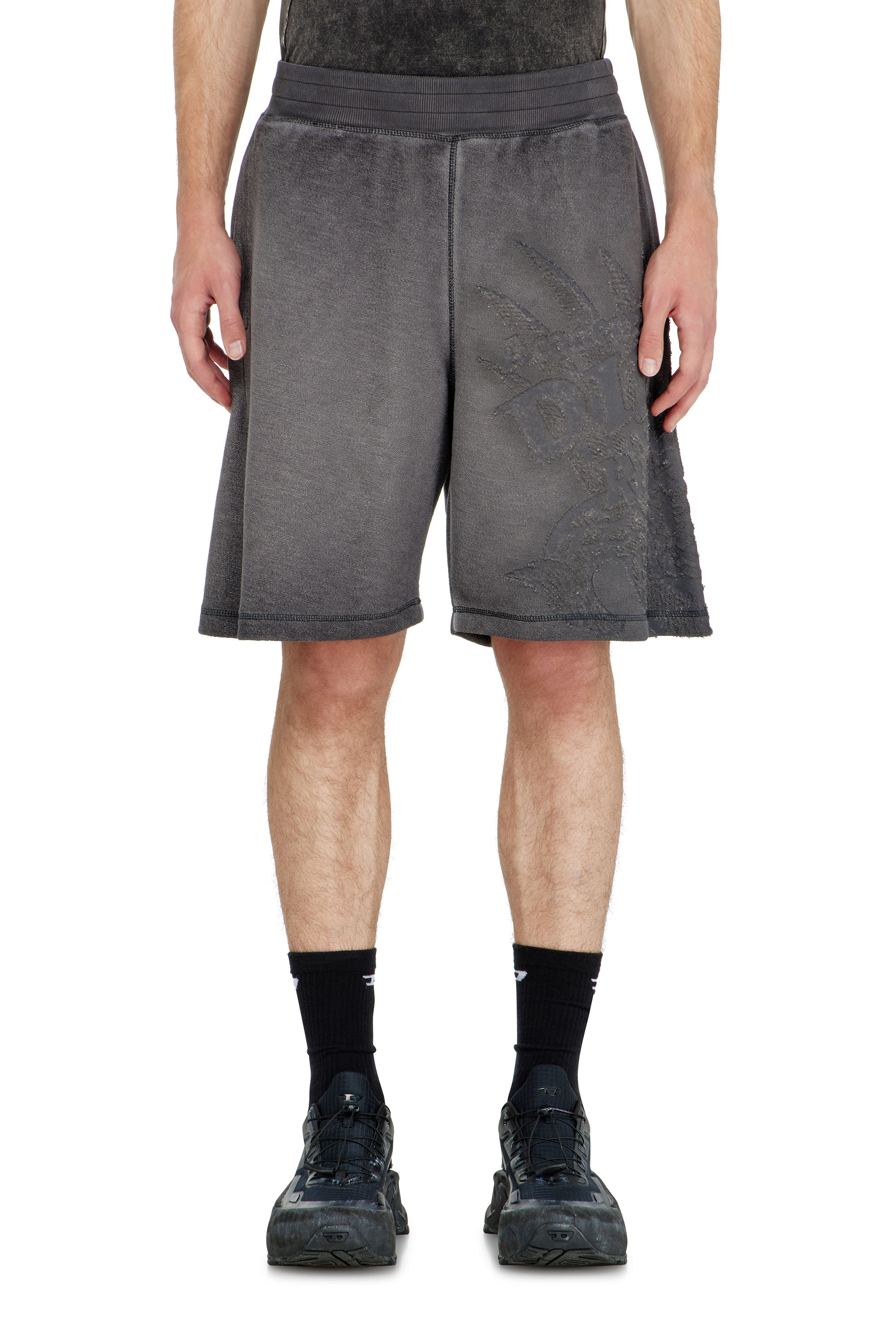 Diesel - P-RAWCROW, Herren Sweatshorts mit D&eacute;vor&eacute;-Motiven in null - 3