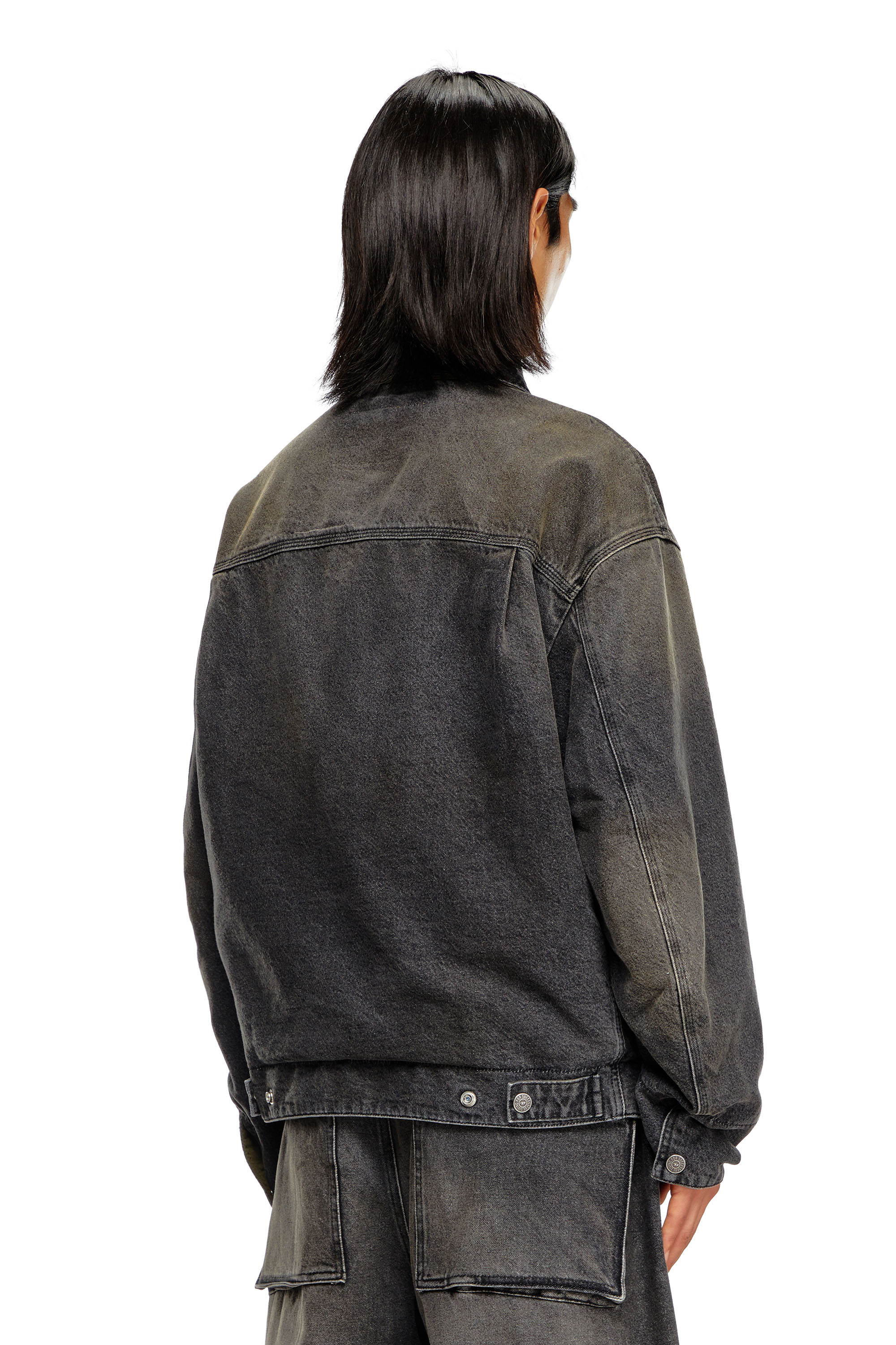 Diesel - D-STACK-S, Man's Reversible jacket in denim and nylon in Black - 4