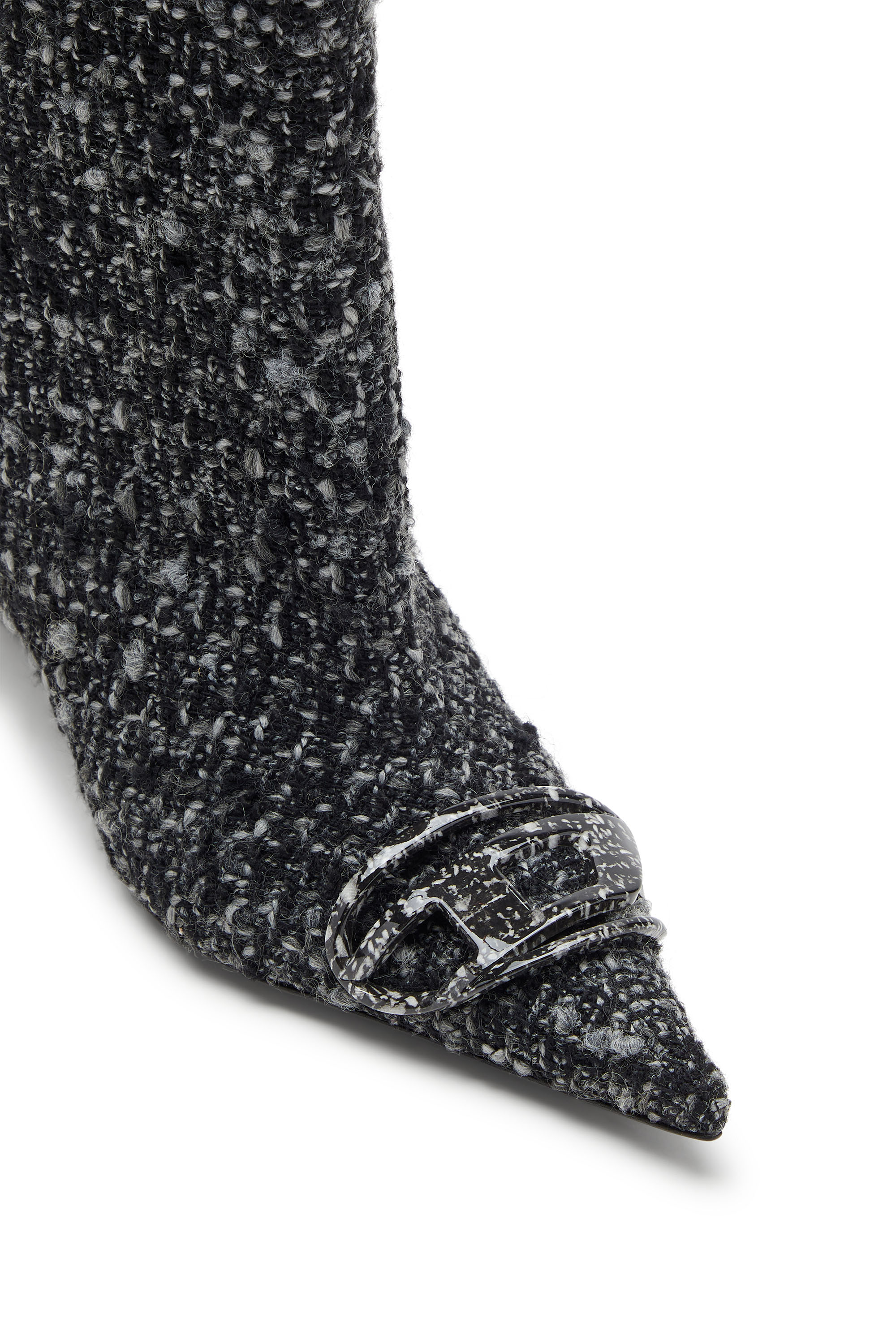 Diesel - D-VENUS 40 KB TUBE, Damen Bouclé-Kniehohe Stiefel in Schwarz - 4