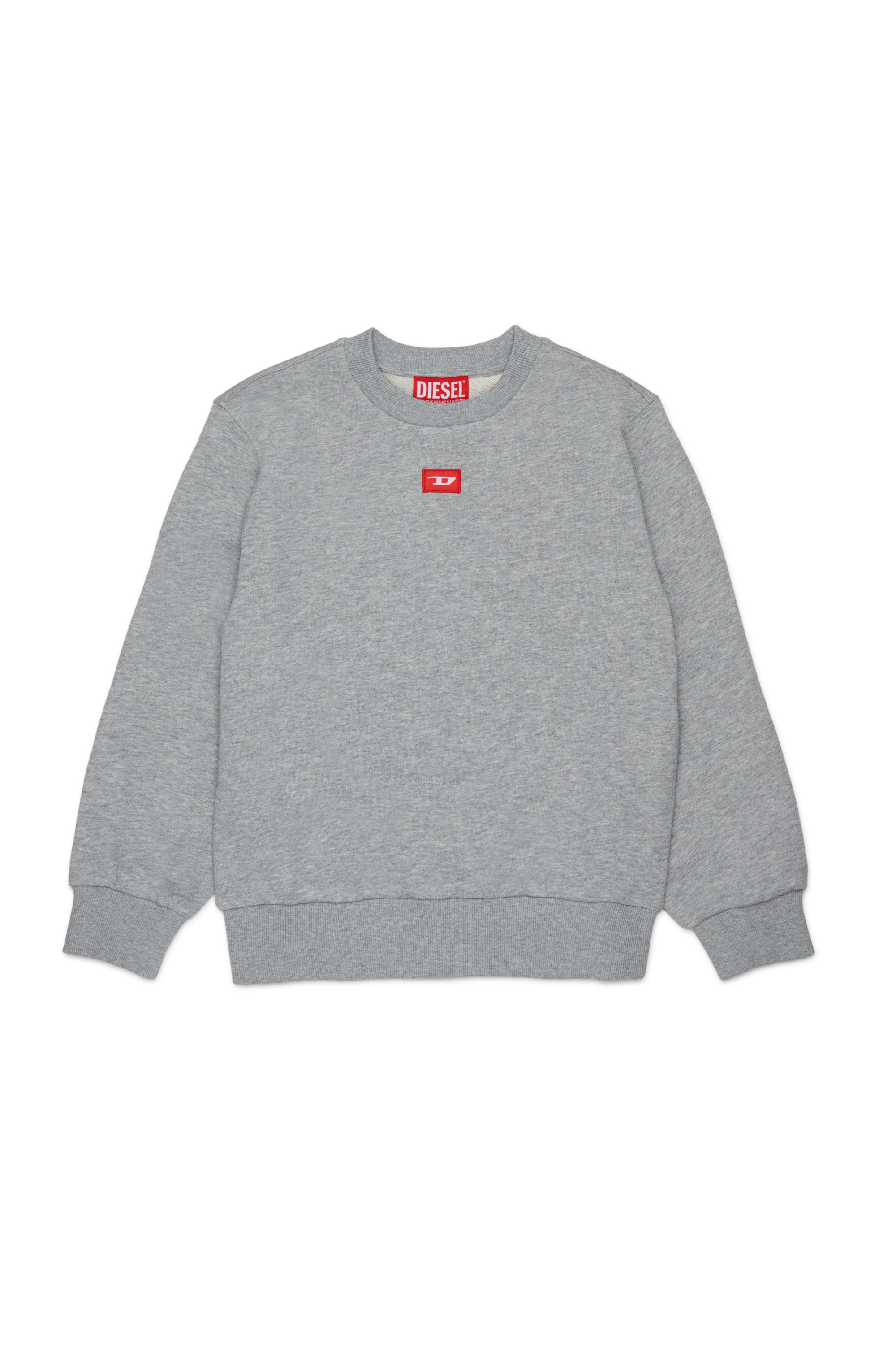 Diesel - SXGIN OVER, Unisex Sweatshirt mit kleinem Logo-Aufn&auml;her in Grau - 1
