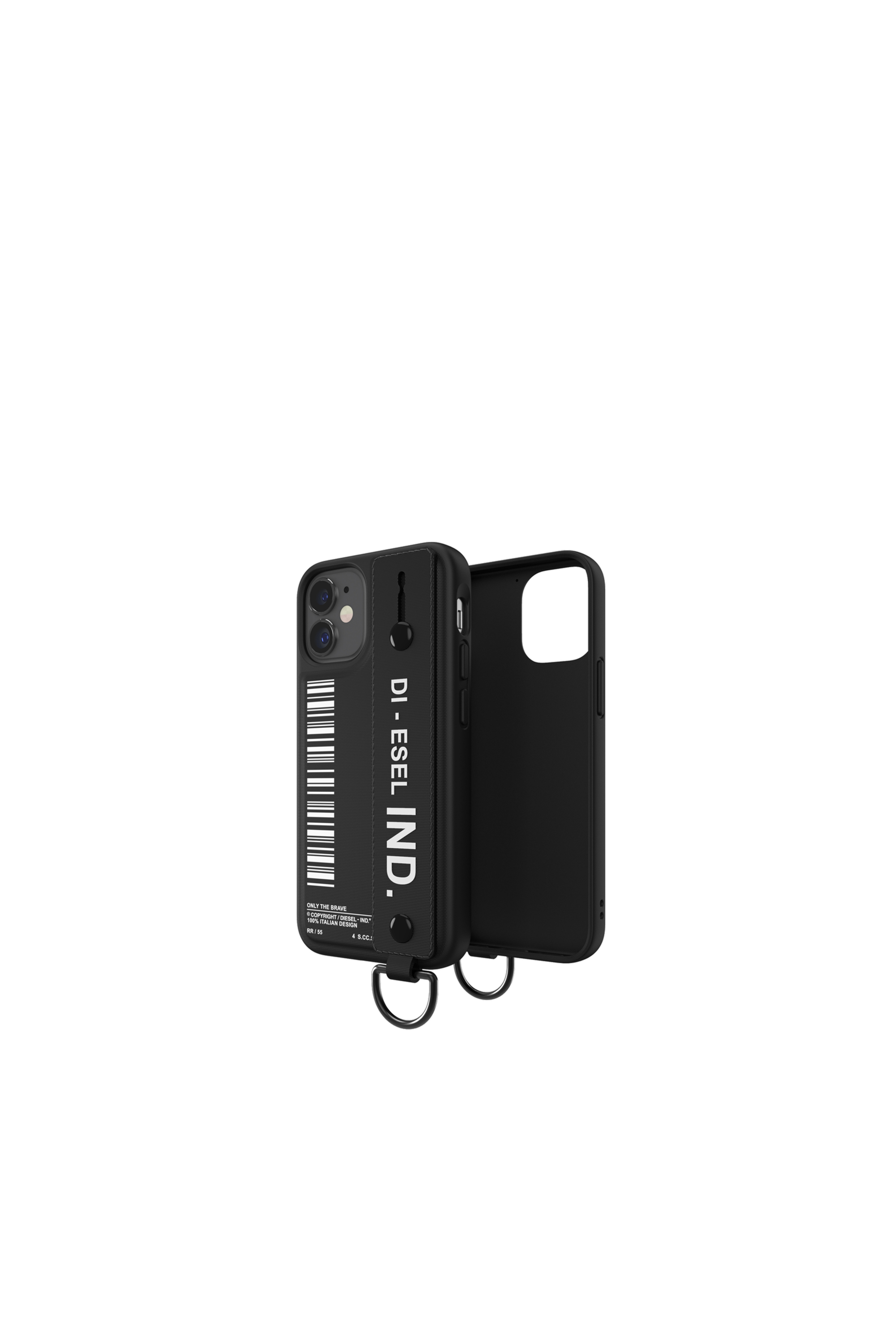 Diesel - 42524 STANDARD CASE, Unisex Handstrap Case for iPhone 12 Mini in Schwarz - 1