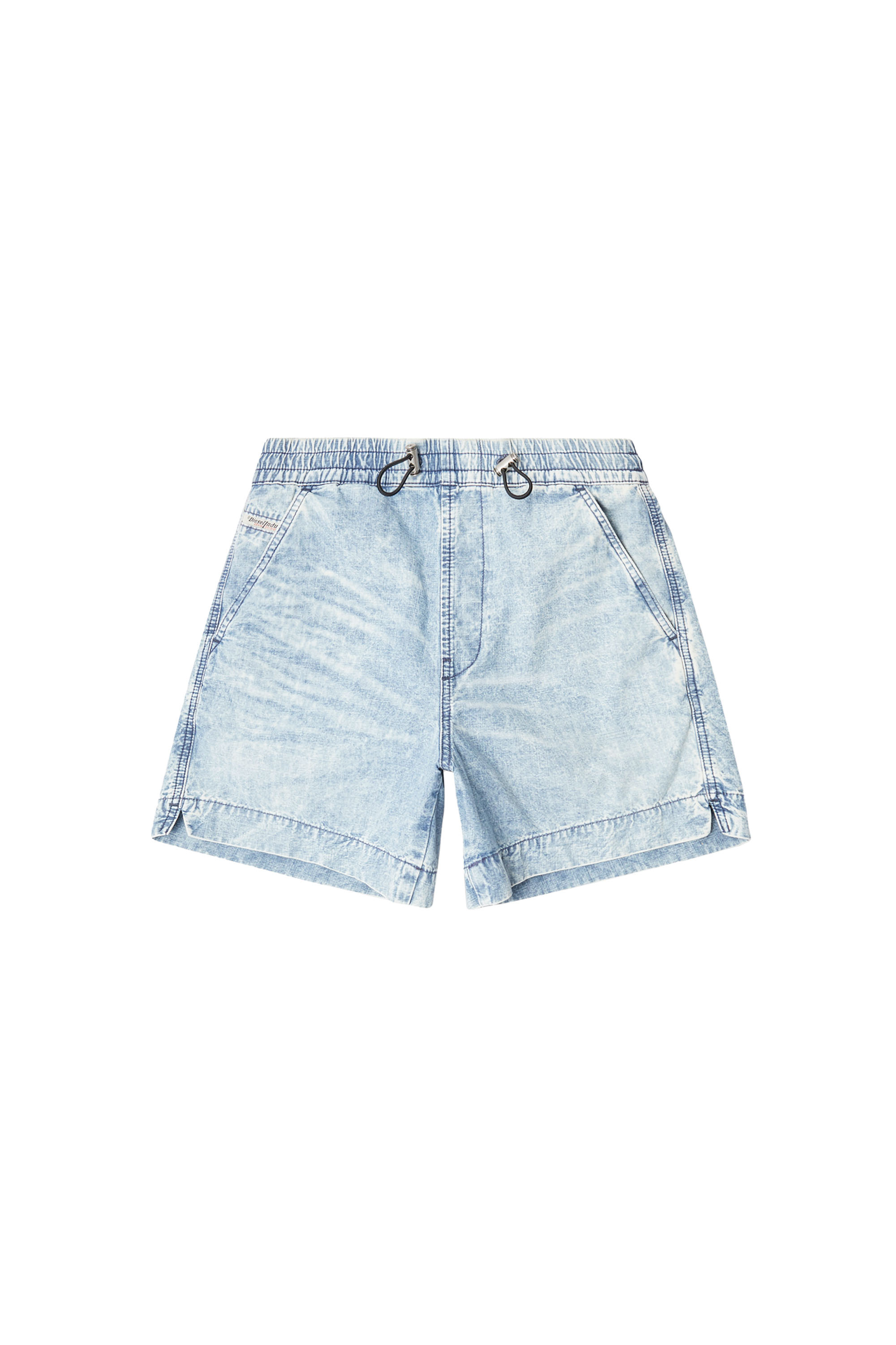 Diesel - D-TENNI-S, Unisex Shorts aus marmoriertem Denim in Hellblau - 6