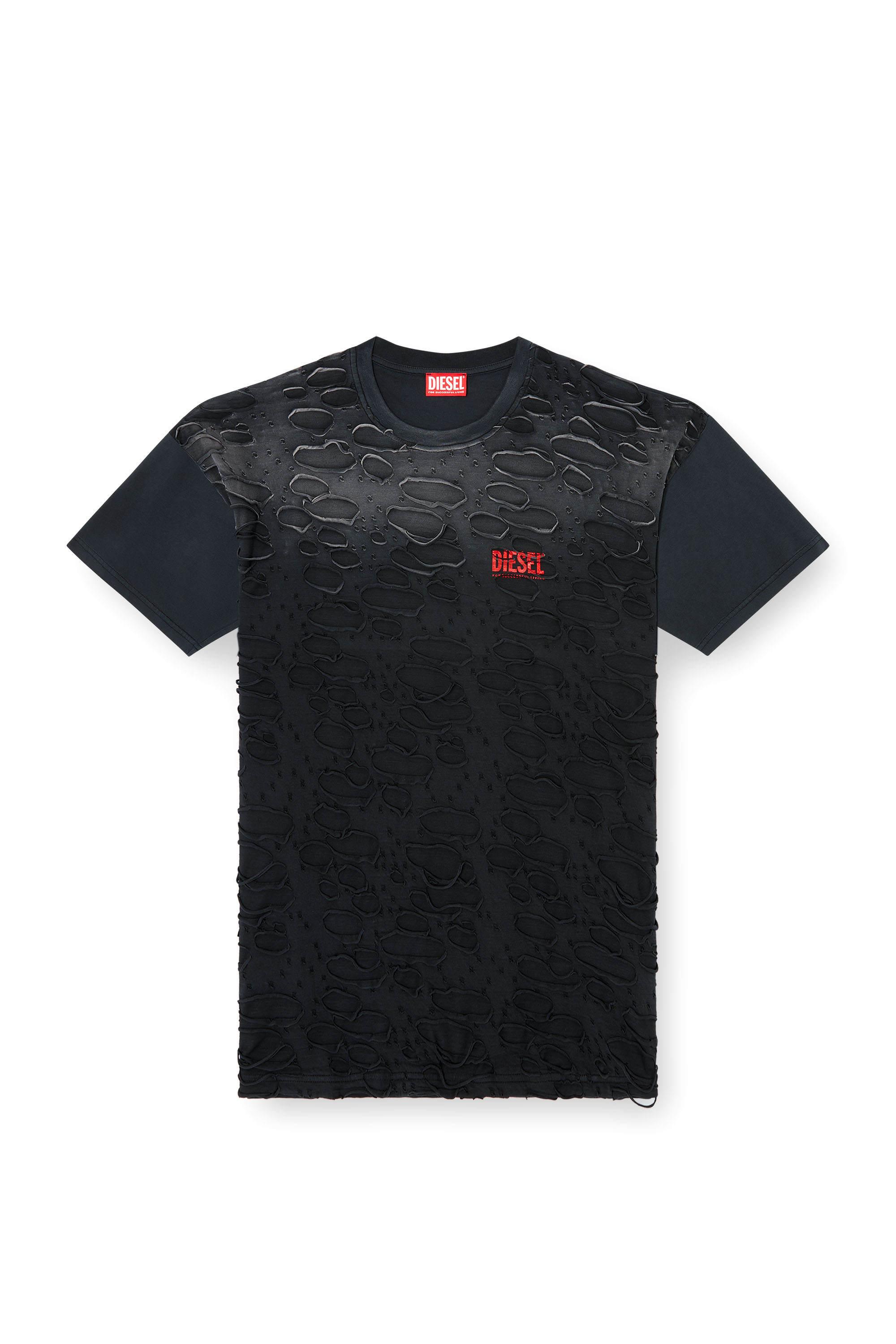 Diesel - T-BOXT-R29, Herren T-Shirt mit Lochdetail in Schwarz - 3