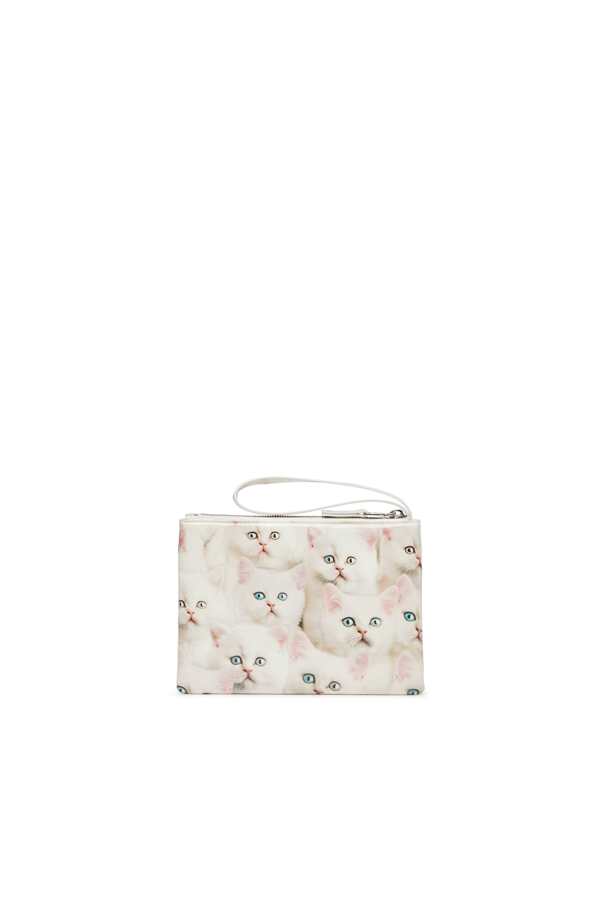 Diesel - PLAY POUCH II, Damen Pouch aus bedrucktem glänzendem PU in Weiß - 2