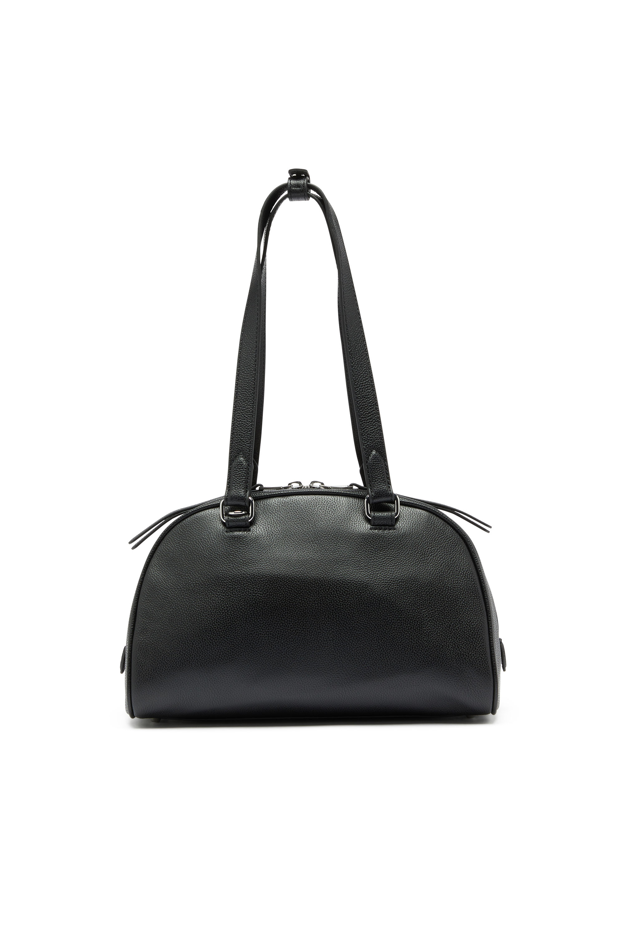 Diesel - 1DR DOME SHOULDER, Unisex 1DR Dome - Boston Bag aus Leder mit gepr&auml;gtem Logo in Schwarz - 3